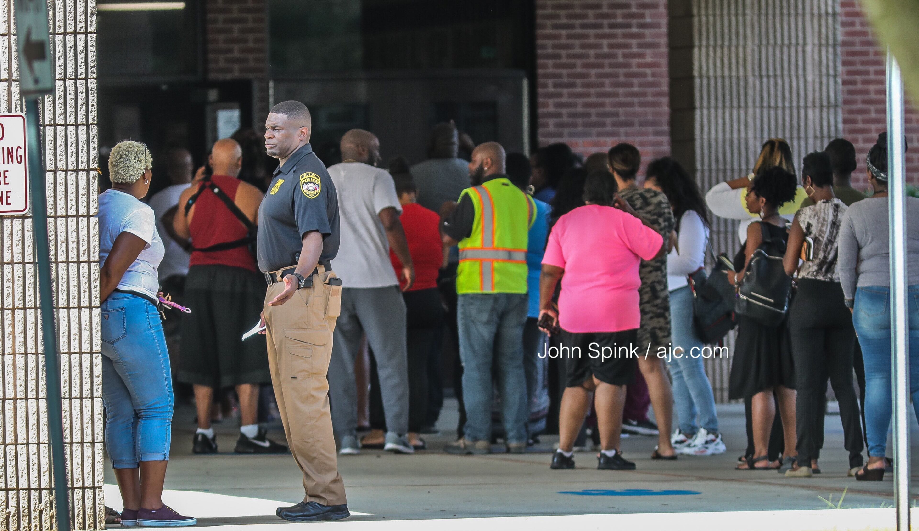 The building was reopened about 10:30 a.m. Parents gathered outside the school waiting to hear information from school and police officials.