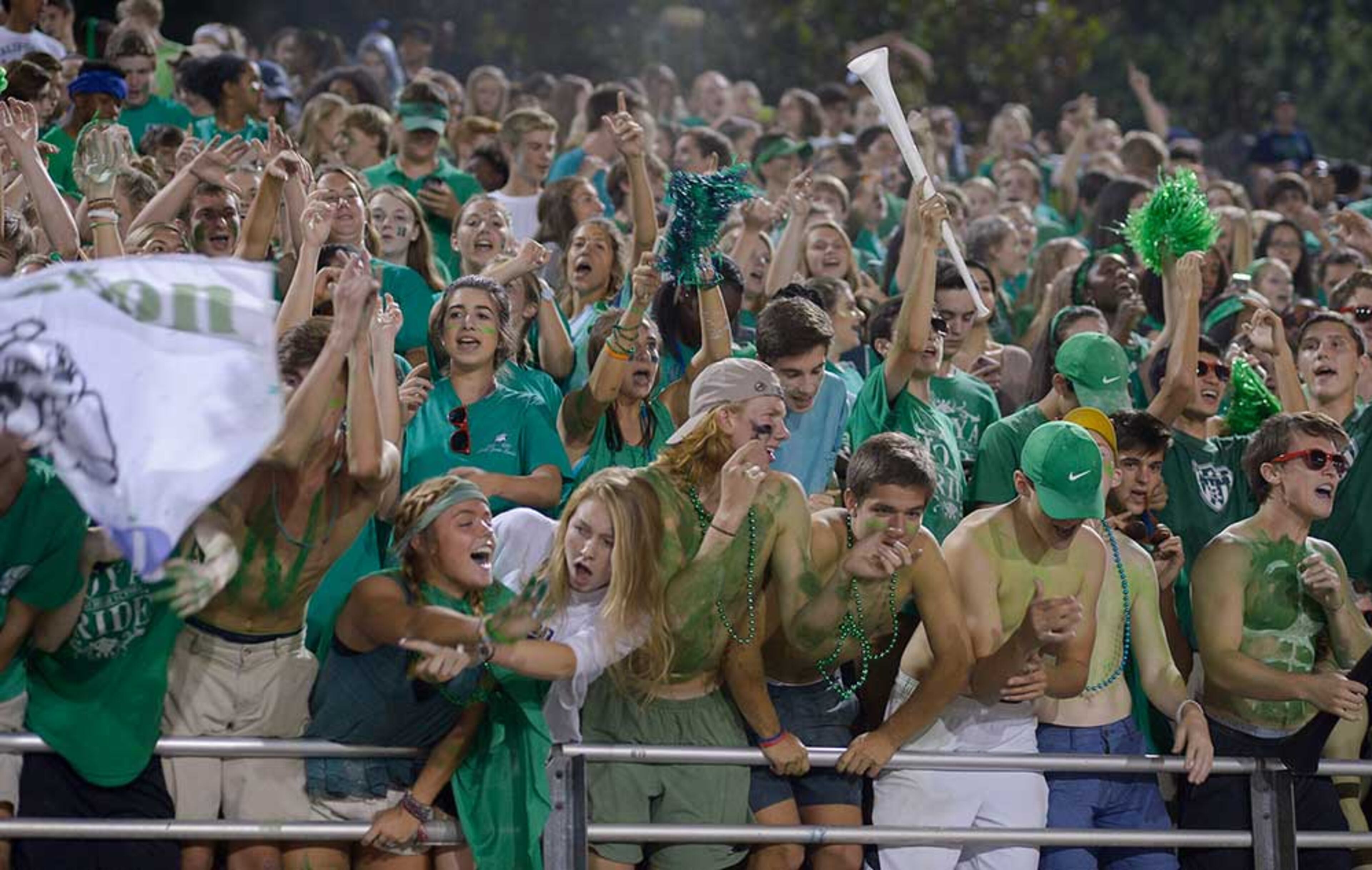 Harrison fans cheer during the second half of Friday's home game against Allatoona.
