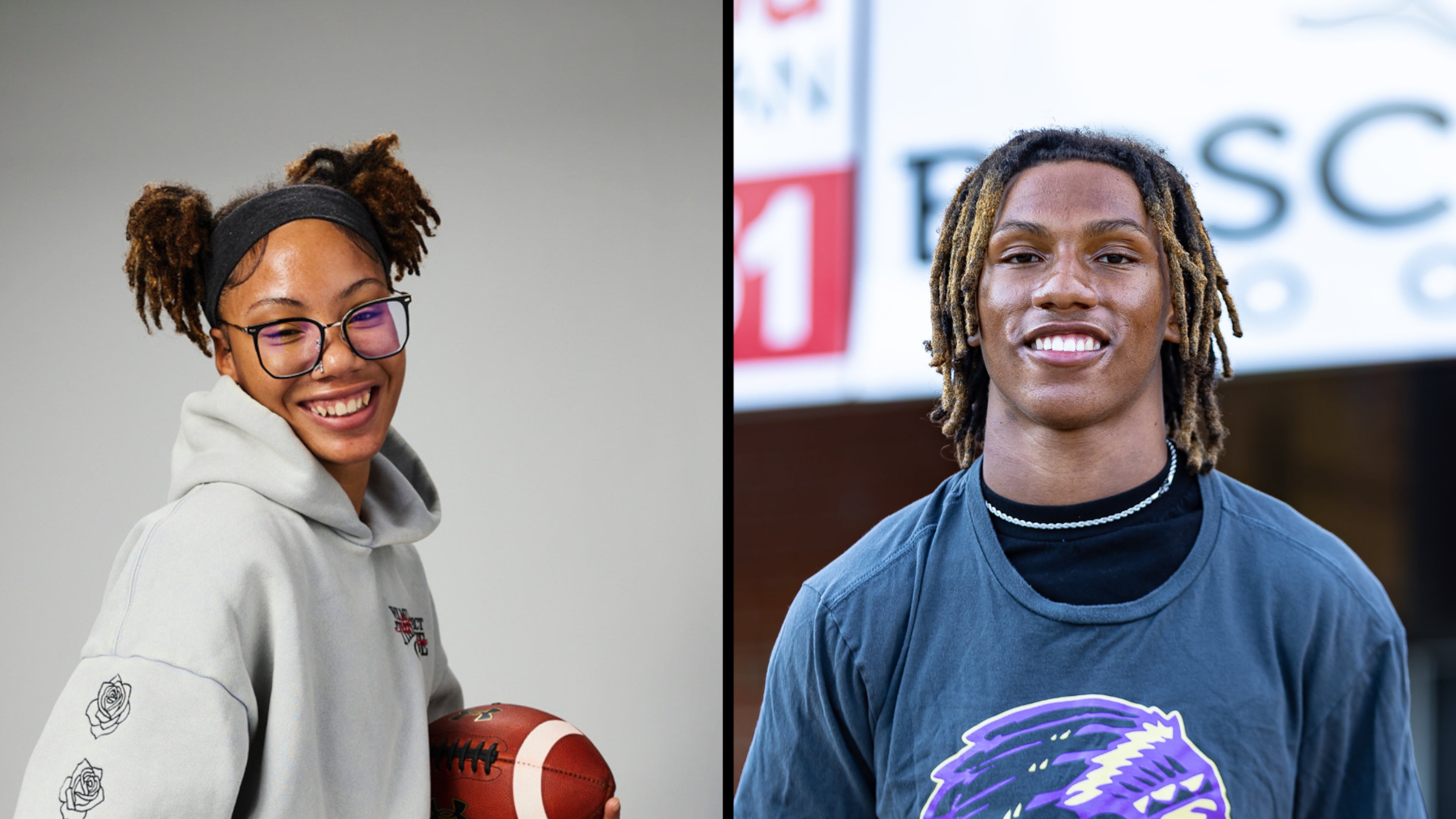 East Coweta flag football star Ivory Gilbert (left) and her younger brother, Chance Gilbert were the first sibling duo to make the Under Amour Next All-America Game. (Courtesy of Ivory Gilbert and Jeff Sentell/DawgNation)