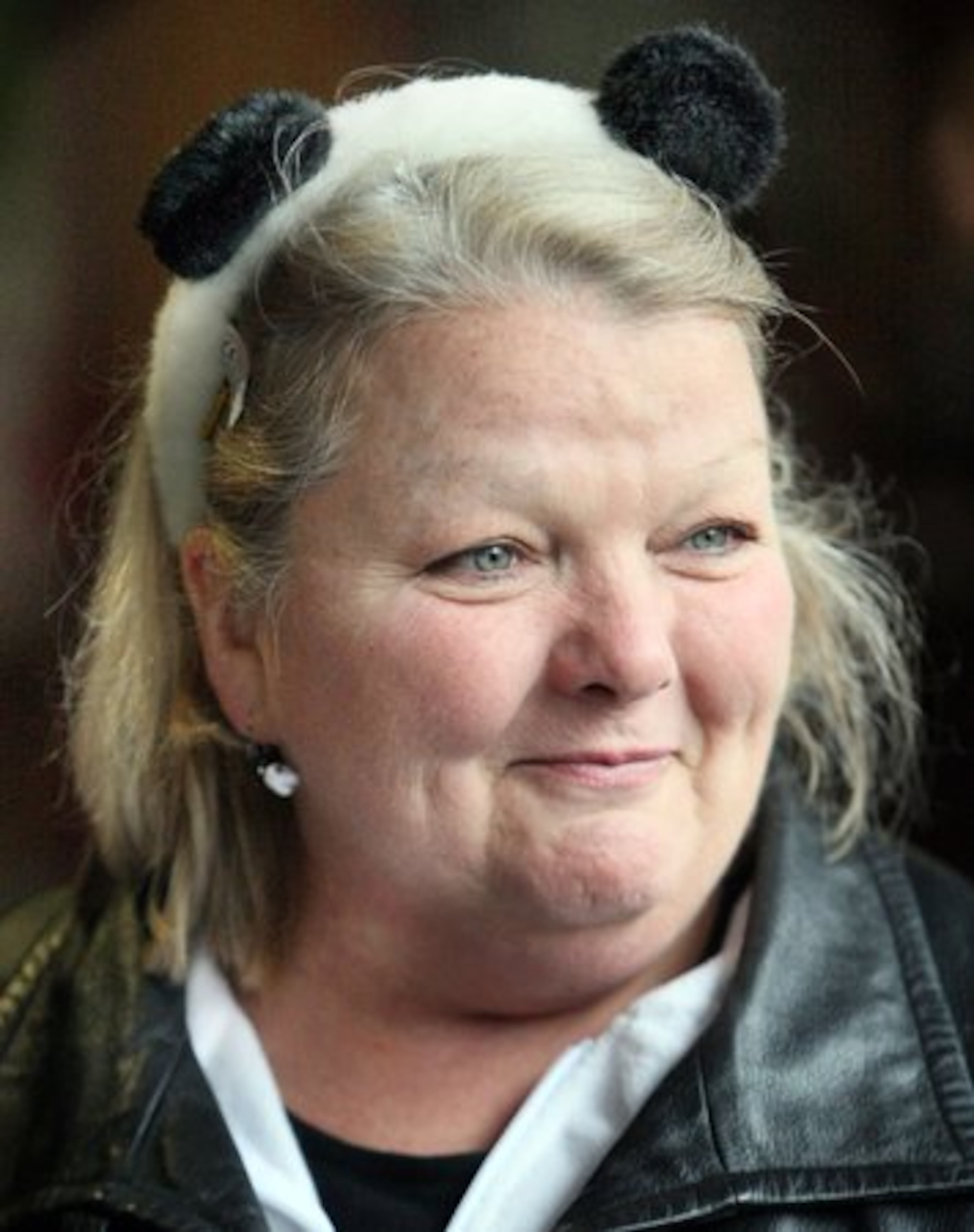 Cartersville's Karen Strickland was dressed for the occasion, sporting her Panda ear headband.