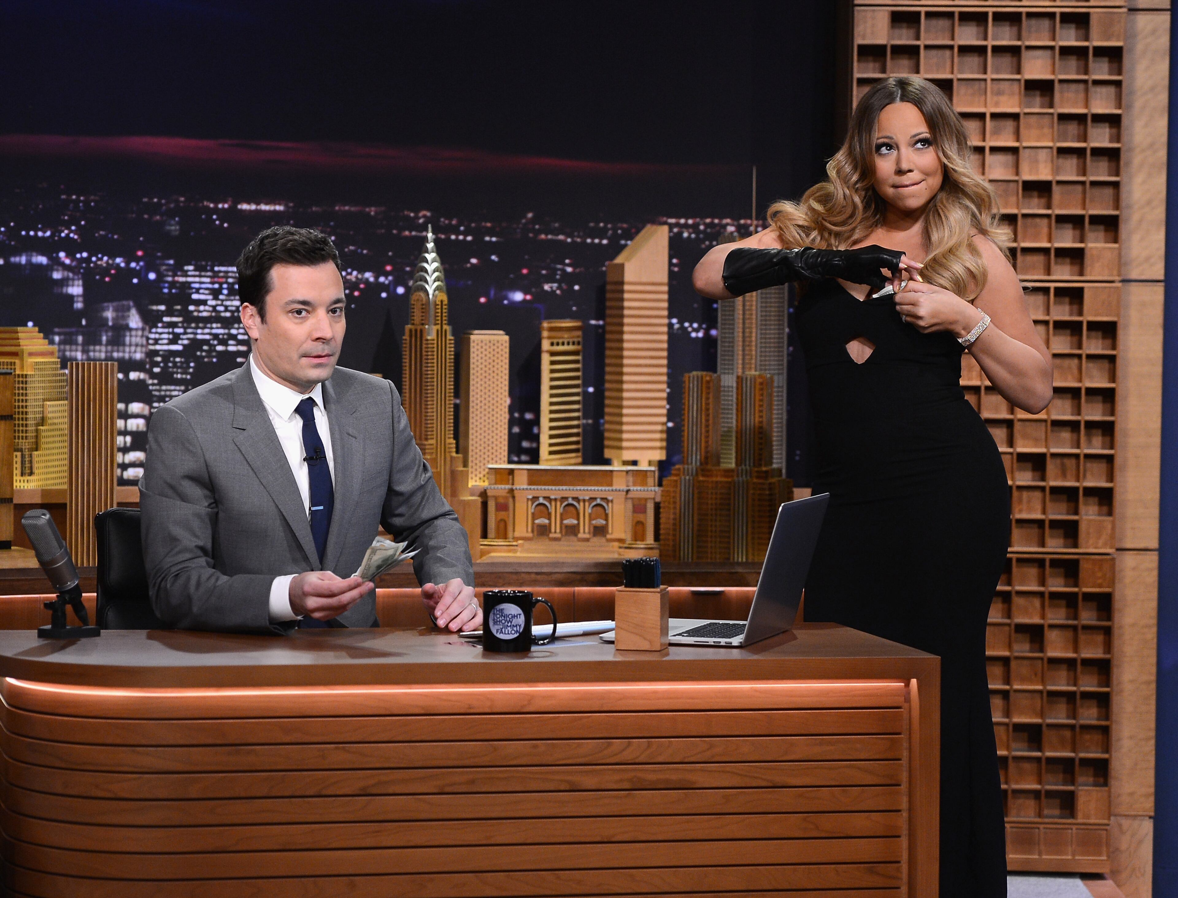 Mariah Carey visits "The Tonight Show Starring Jimmy Fallon" at Rockefeller Center on February 17, 2014 in New York City.