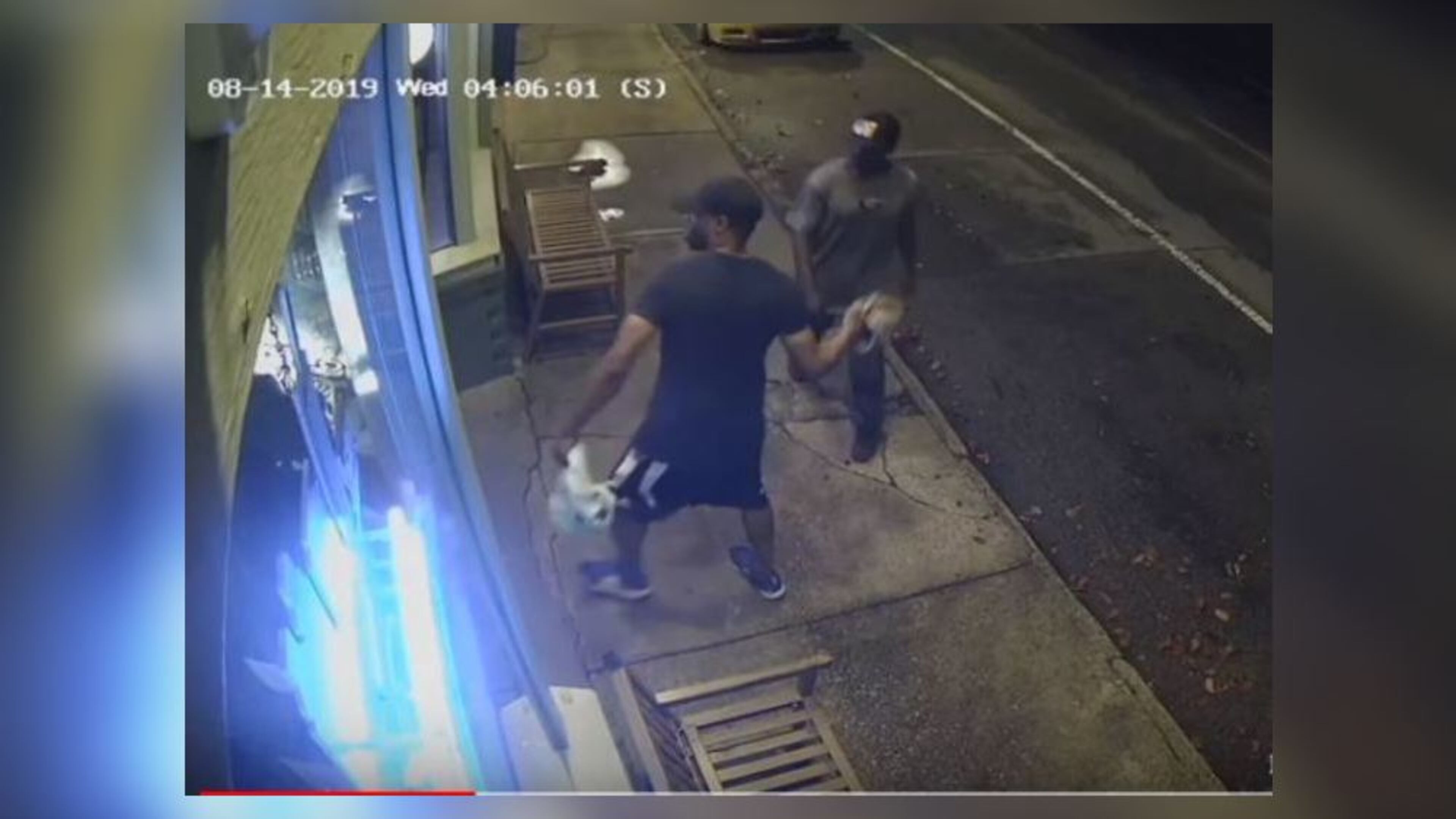 Atlanta police are searching for two men who stole at least 12 bottles of alcohol from a popular Inman Park pub two weeks ago.