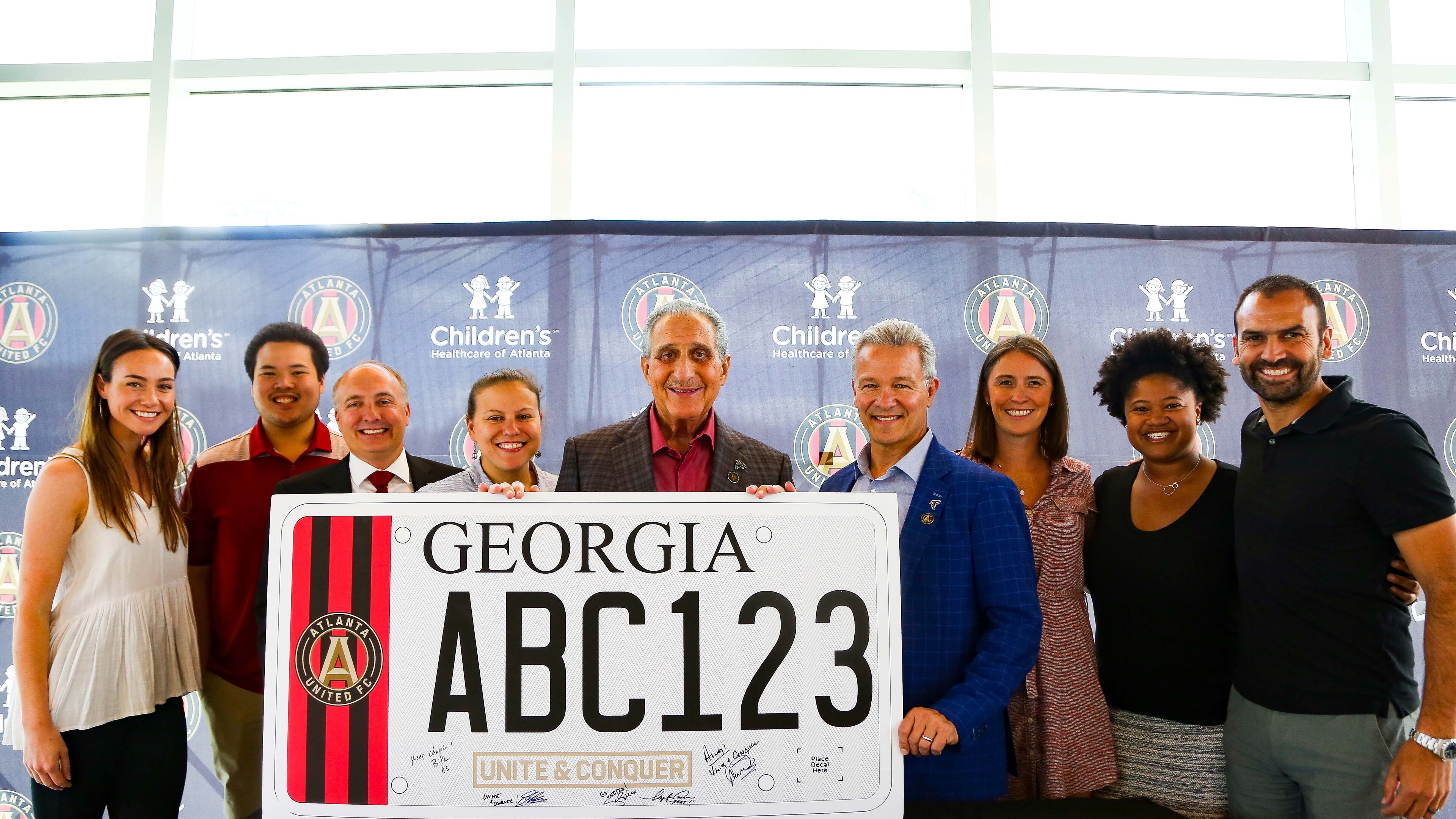 Atlanta United holds a press conference to unveil the Atlanta United FC state of Georgia license plate at the Childrenâs Healthcare of Atlanta Training Ground in Marietta, Ga. on Monday, May 6, 2019. (Photo/Steffenie Burns)