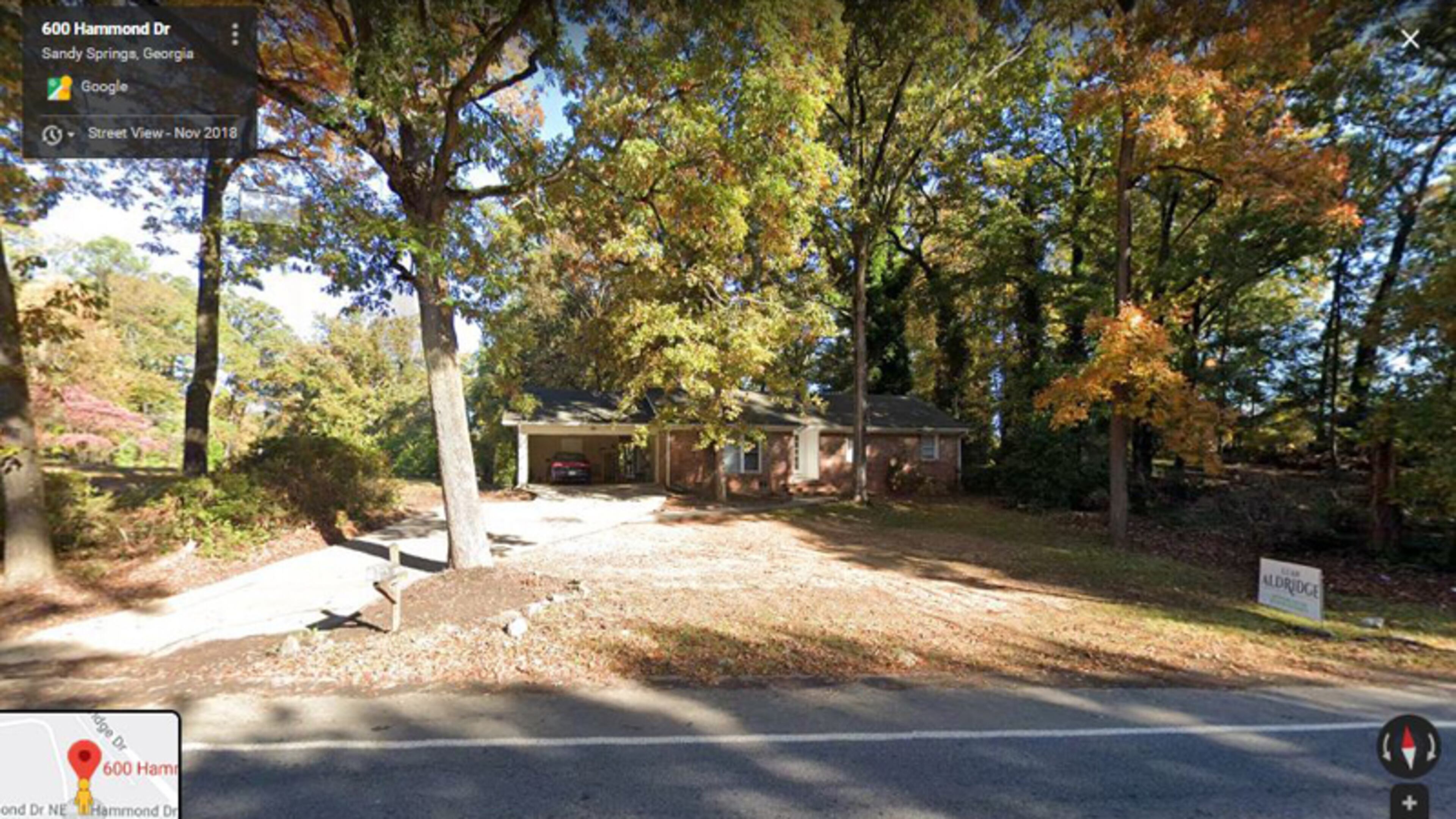 Sandy Springs is paying $455,000 to buy a house at 600 Hammond Drive for the future widening of the street. GOOGLE MAPS