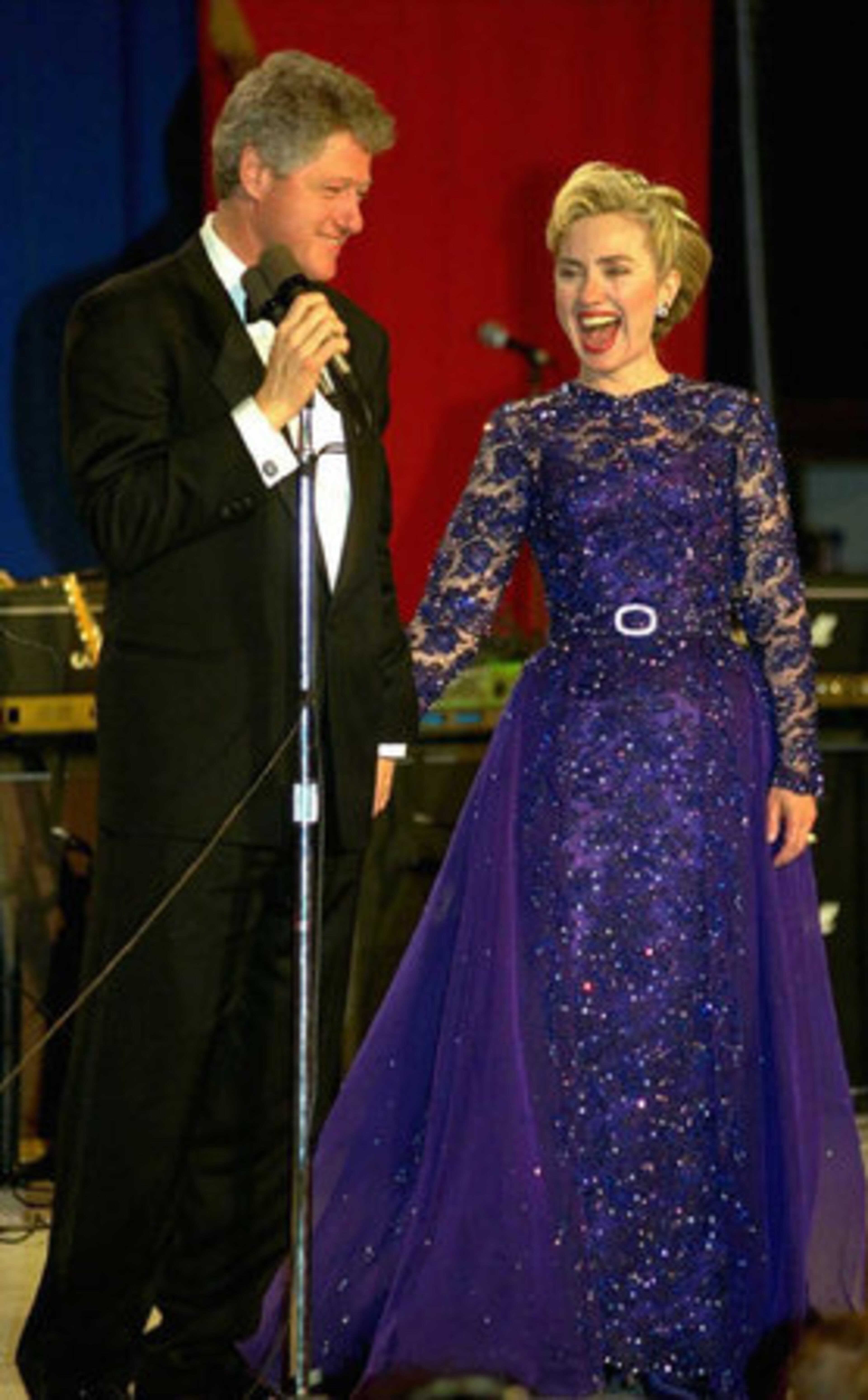 For her husband's 1993 Inaugural Ball, first lady Hillary Clinton went with a violet-and-lace, crystal encrusted gown designed by Sarah Phillips. Who, you ask. So did America. The designer, who had less than two years experience, set off numerous negative responses with her creation.