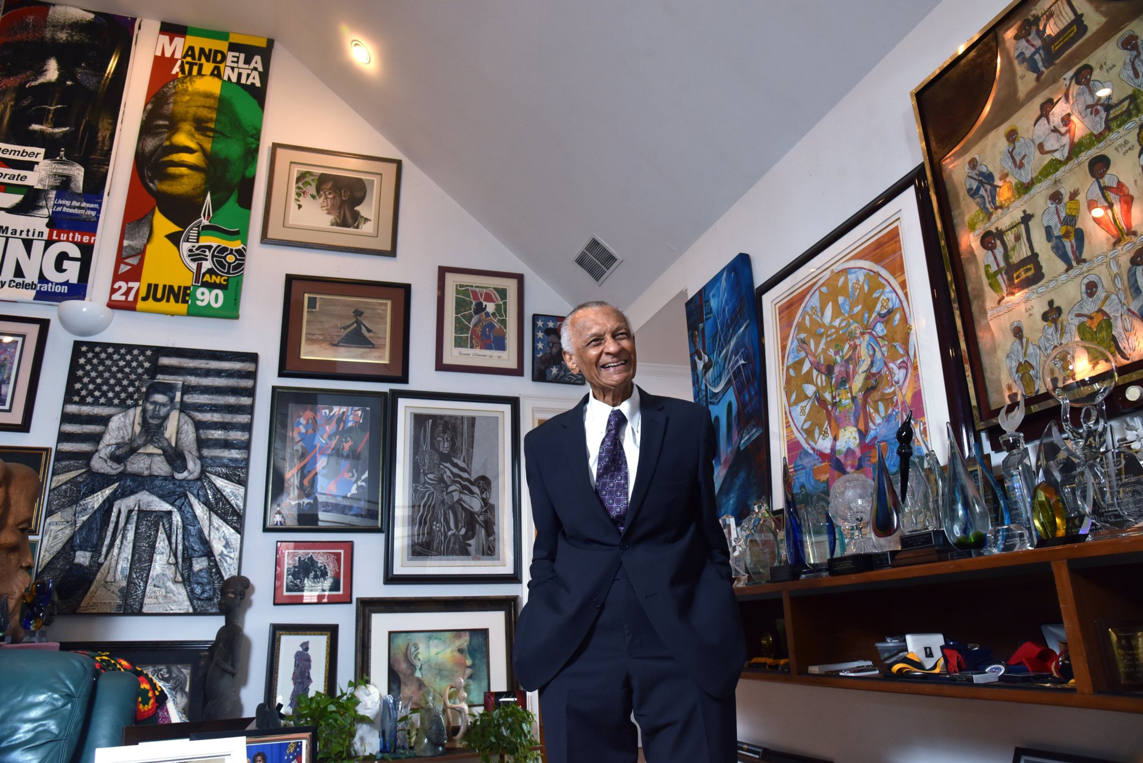 July 25, 2017 Atlanta - Portrait of C.T. Vivian at his home on Tuesday, July 25, 2017. The National Monuments Foundation will be acquiring and managing the world-class library of Atlanta Civil Rights icon, C.T. Vivian. The library will be housed in the new Cook Park in Vine City. Vivian lived in the same Vine City neighborhood that will border Cook Park where his library is to be constructed under a 101-foot Peace Column. The 6,000 volume C.T. Vivian Library is one of the most impressive private collections in the city. HYOSUB SHIN / HSHIN@AJC.COM