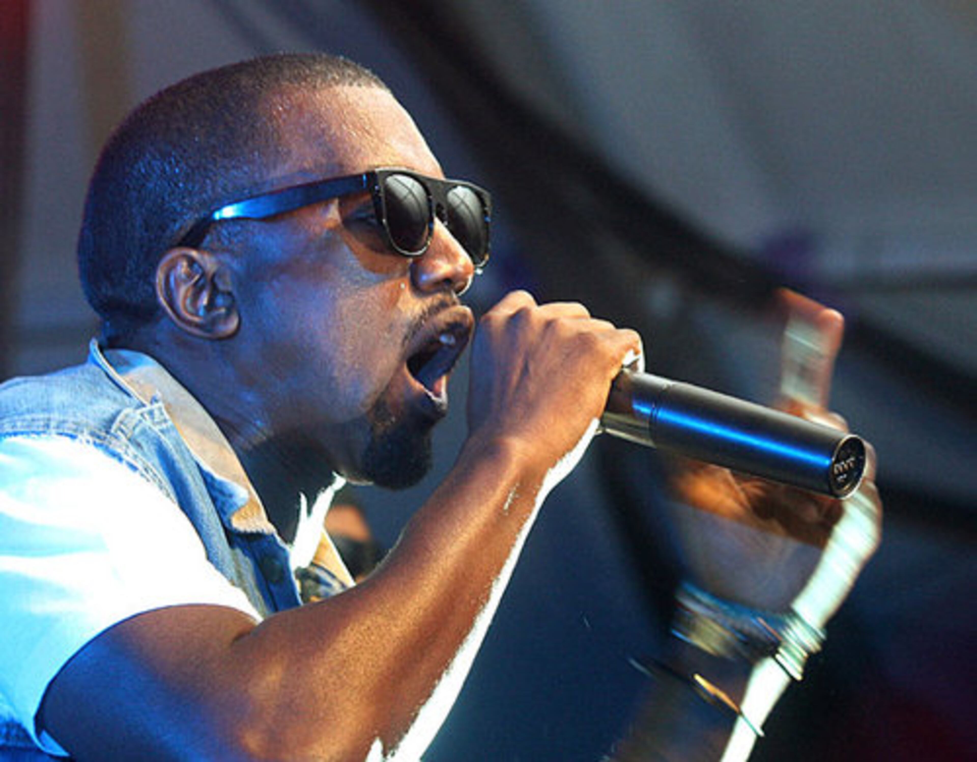 Kanye West performs at the Levis/Fader Fort during the SXSW Music Festival in Austin on Saturday.