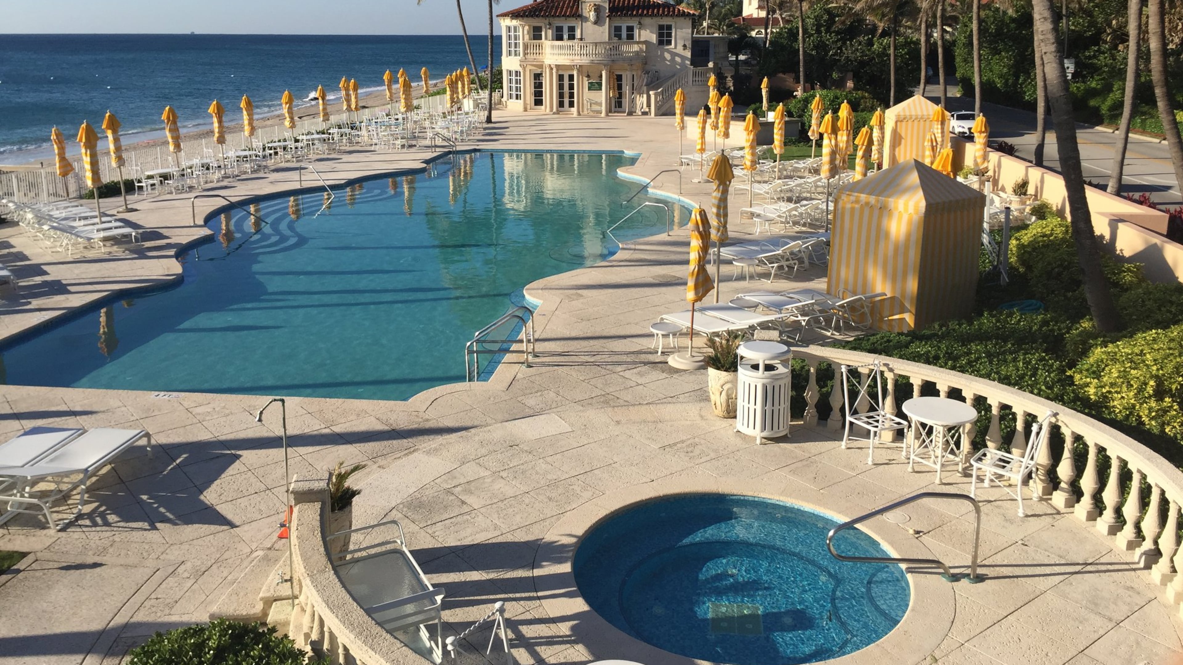 The Beach Club was one of the amenities that Donald Trump added to the property after it opened as a private club. Photo by Bernd Lembcke. Photo is in Palm Beacher’s book Mar-a-Lago: Ocean to Lake. Photo provided by Olympia Devine