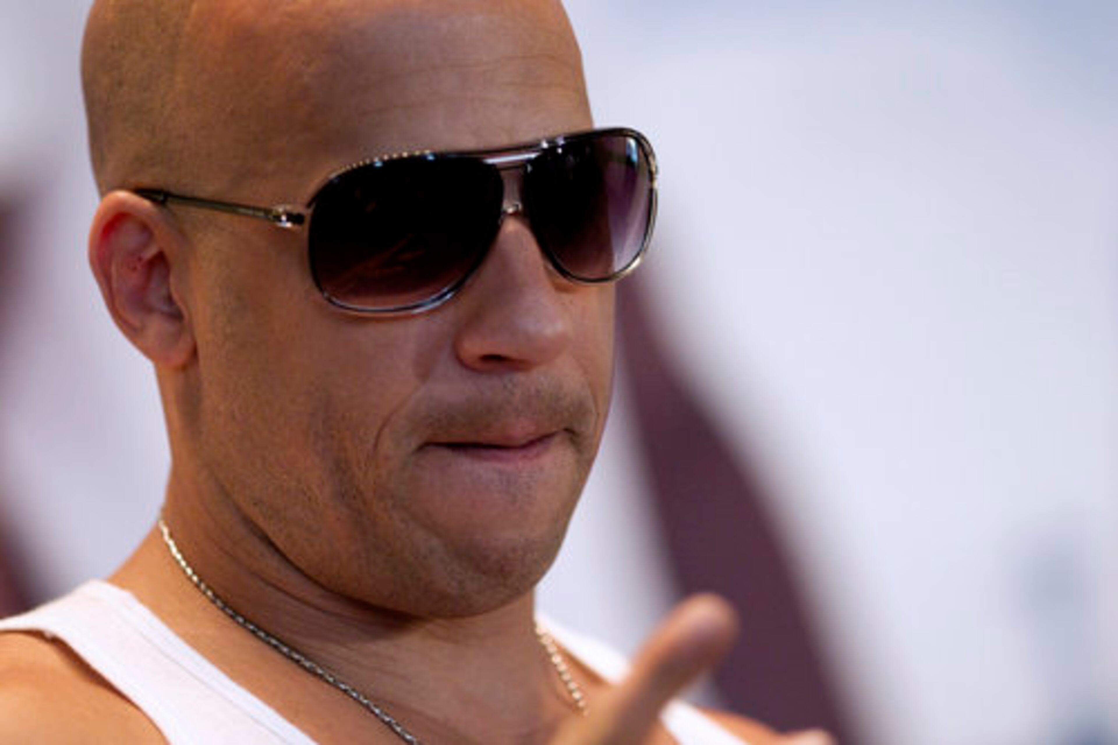Vin Diesel leaves after attending a press conference promoting the movie "Fast Five" in Rio de Janeiro, Brazil, Wednesday April 13, 2011. "Fast Five" opens in the U.S. on April 29.