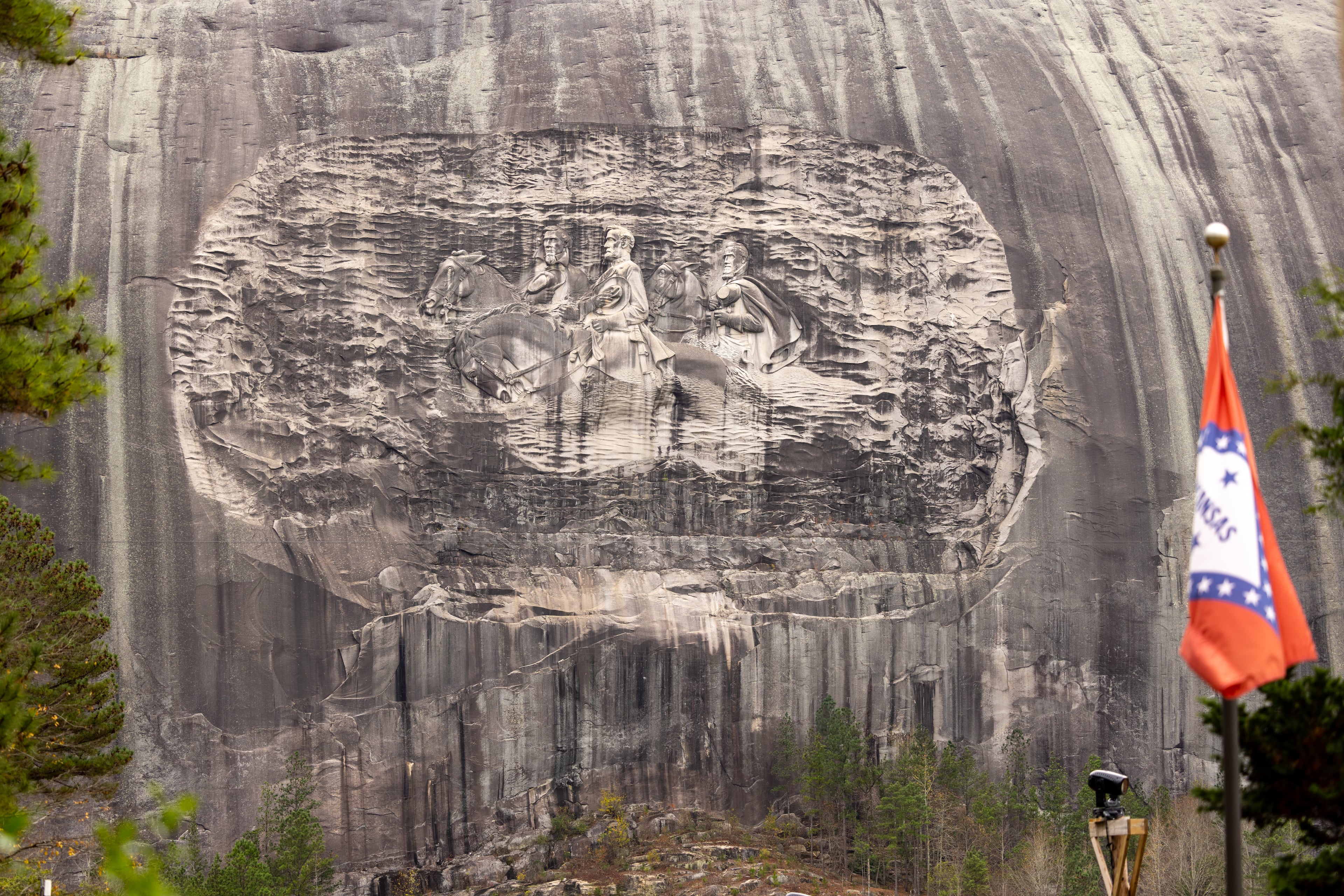 Stone Mountain Memorial Carving on Nov. 19, 2022. (Brandon McKeown/Access Atlanta)