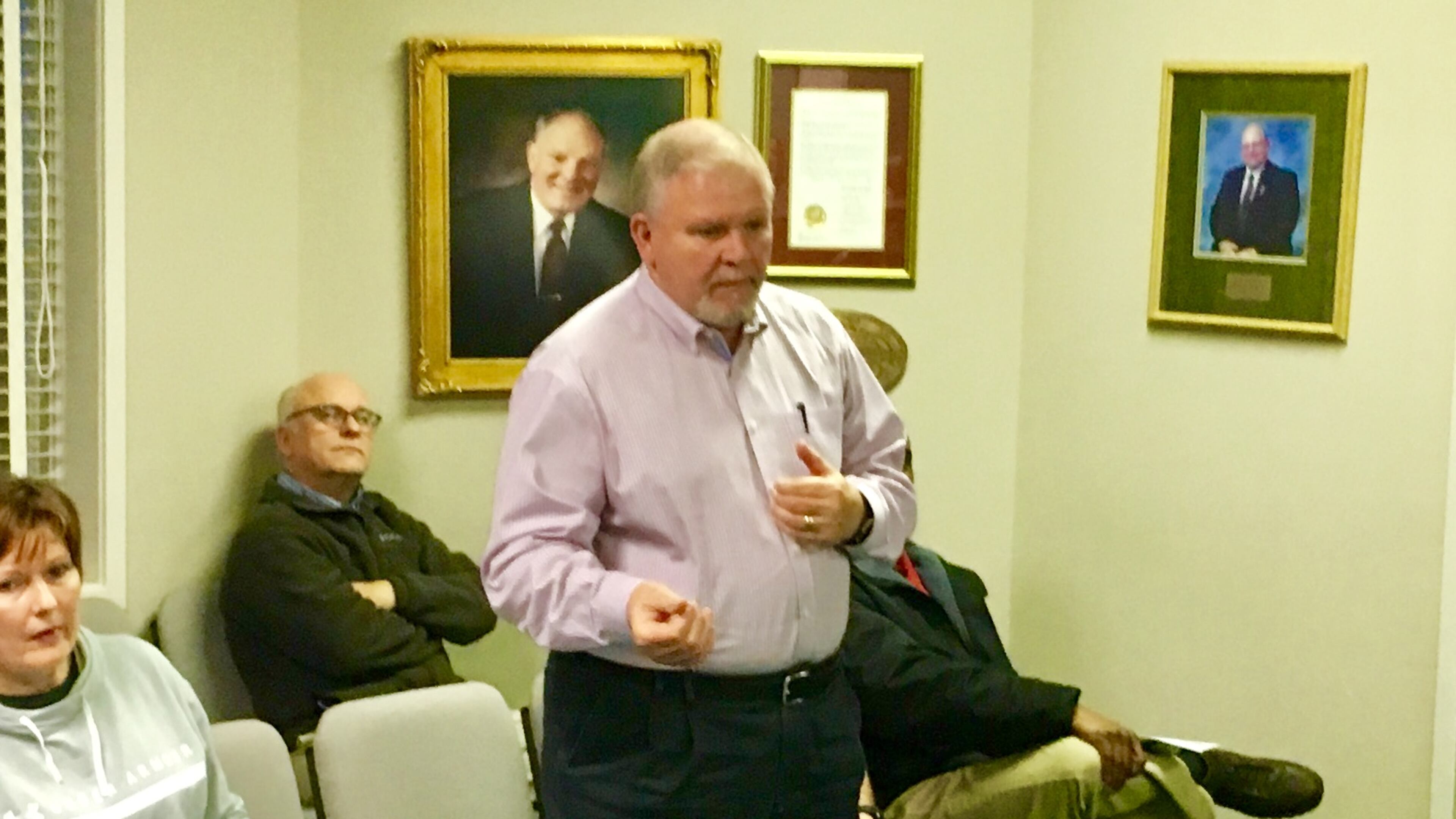 Avonadale Estates interim City Manager Ken Turner during Wednesday’s meeting when Clai Brown’s separation from the city became official. Turner has been Avondale’s Financial Director for about 10 years. Bill Banks for the AJC