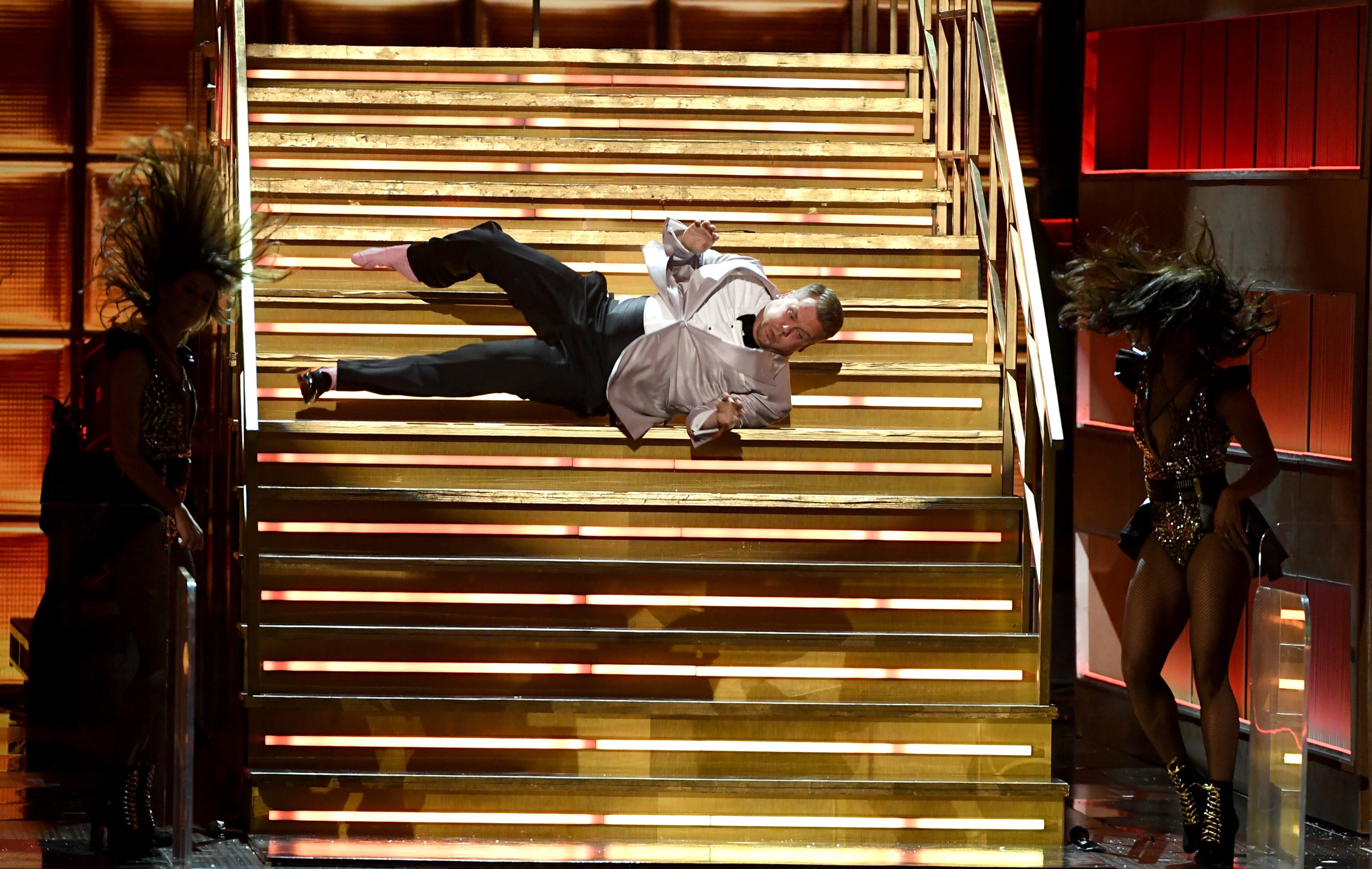 LOS ANGELES, CA - FEBRUARY 12: Host James Corden performs onstage during The 59th GRAMMY Awards at STAPLES Center on February 12, 2017 in Los Angeles, California. (Photo by Kevin Winter/Getty Images for NARAS)