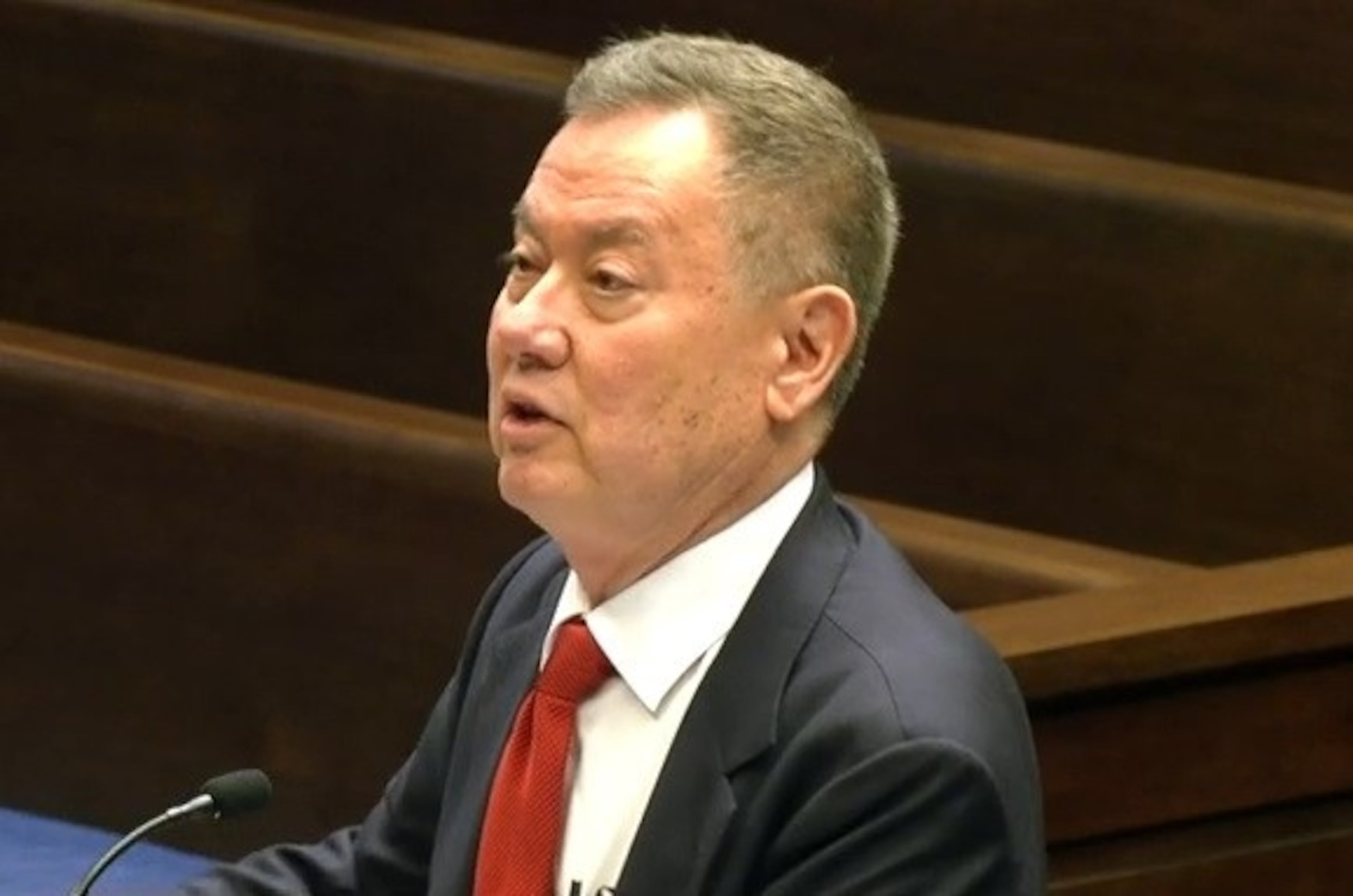 Attorney David DeLugas argued before the state Supreme Court on Tuesday in Atlanta.