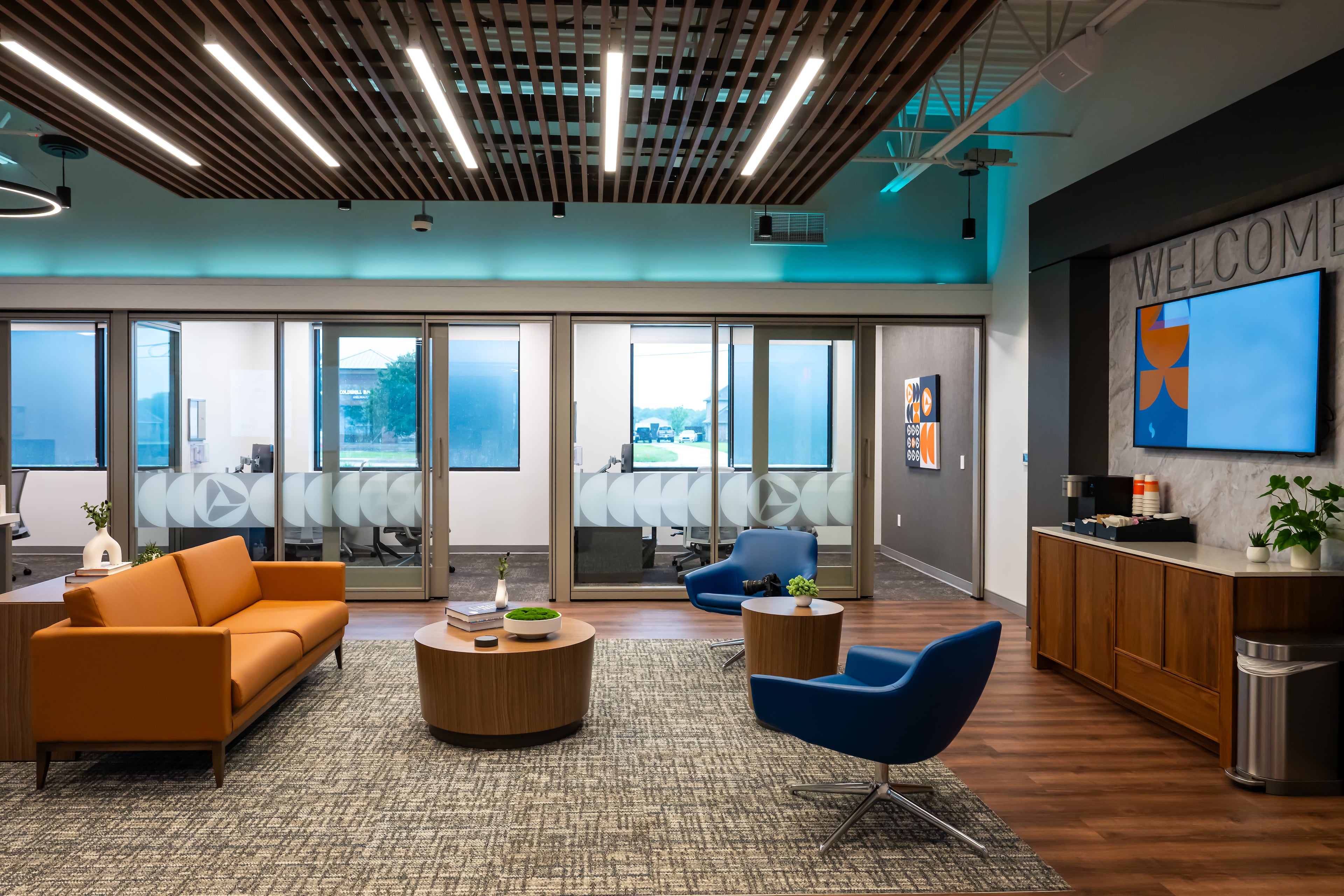 The interior of a PNC Bank features a living room for customers. (Prasad Golkonda/Courtesy of PNC Bank)