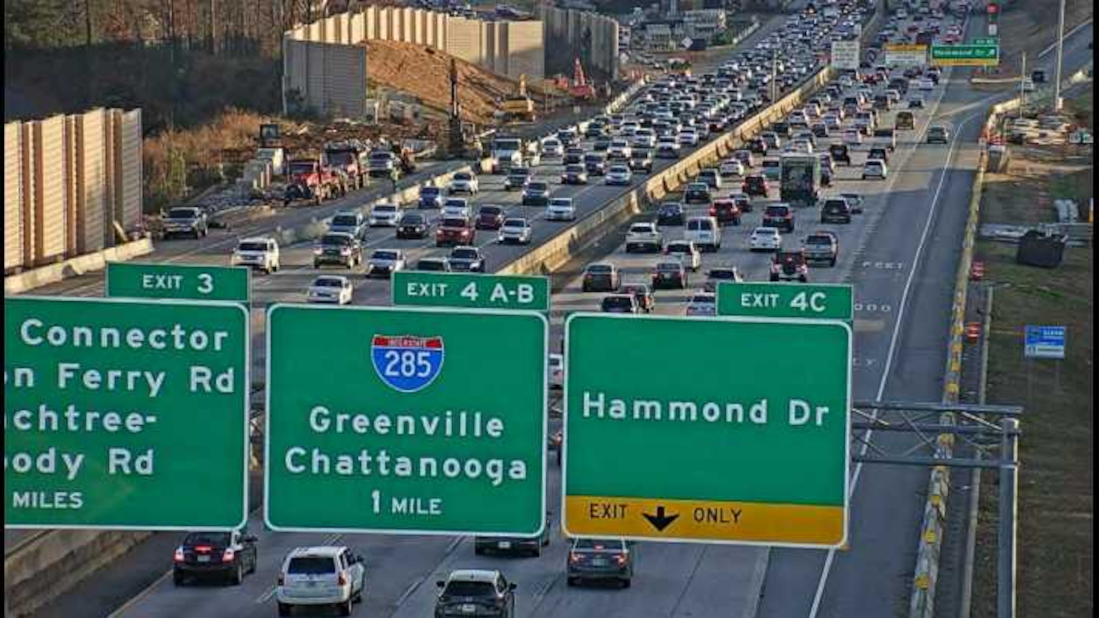 This is Ga. 400 southbound at Hammond Drive on Jan. 7, 2019 at 5 p.m. The Georgia Department of Transportation is holding four open houses throughout North Fulton and Forsyth counties from February to mid-March 2019 regarding the proposed Ga. 400 express lanes.