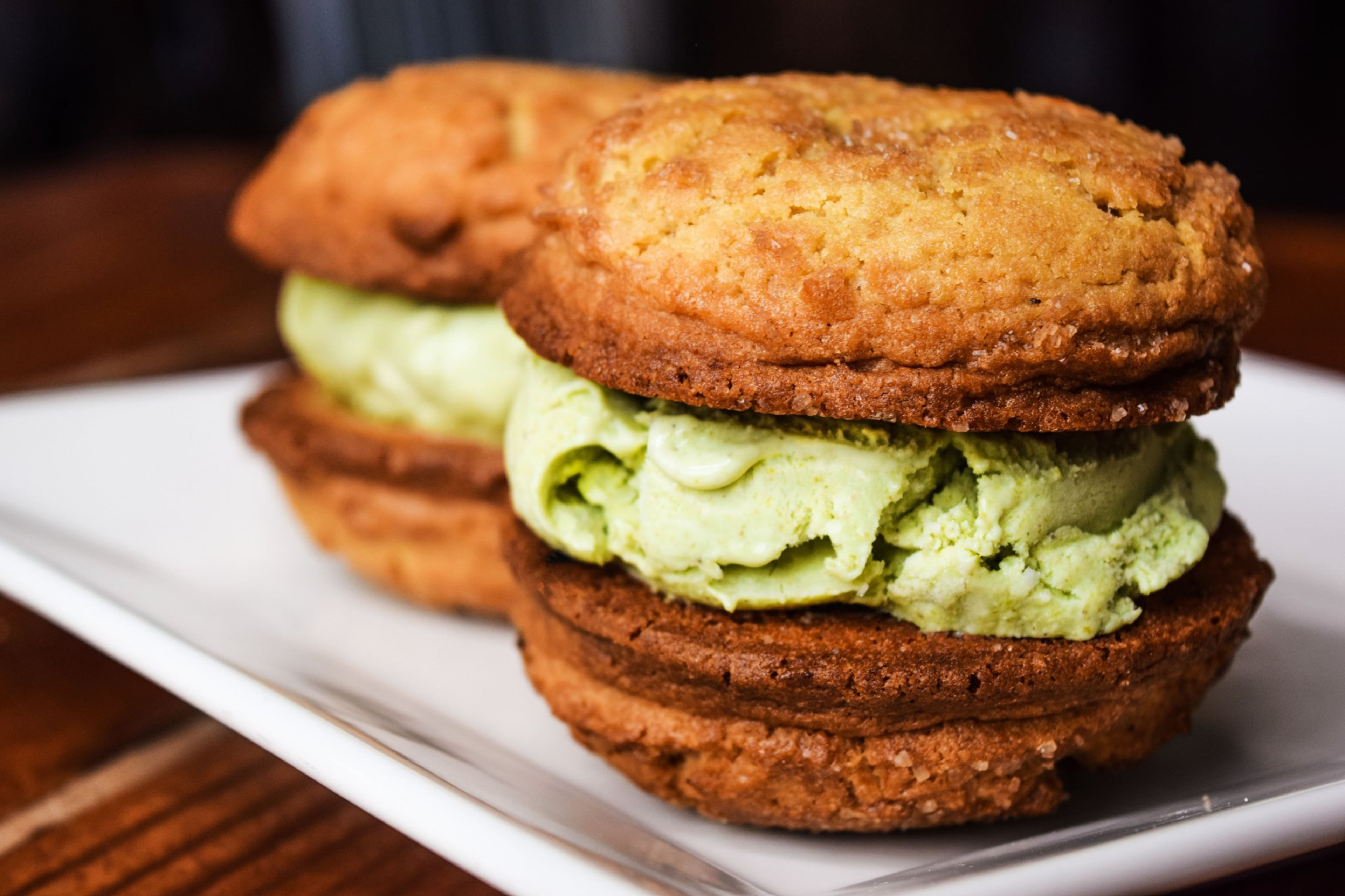 Rachel Wright’s St. Patrick’s Day Ice Cream Sandwiches bring together Irish Cream Cookies and pistachio ice cream. CONTRIBUTED BY TORI ALLEN PR