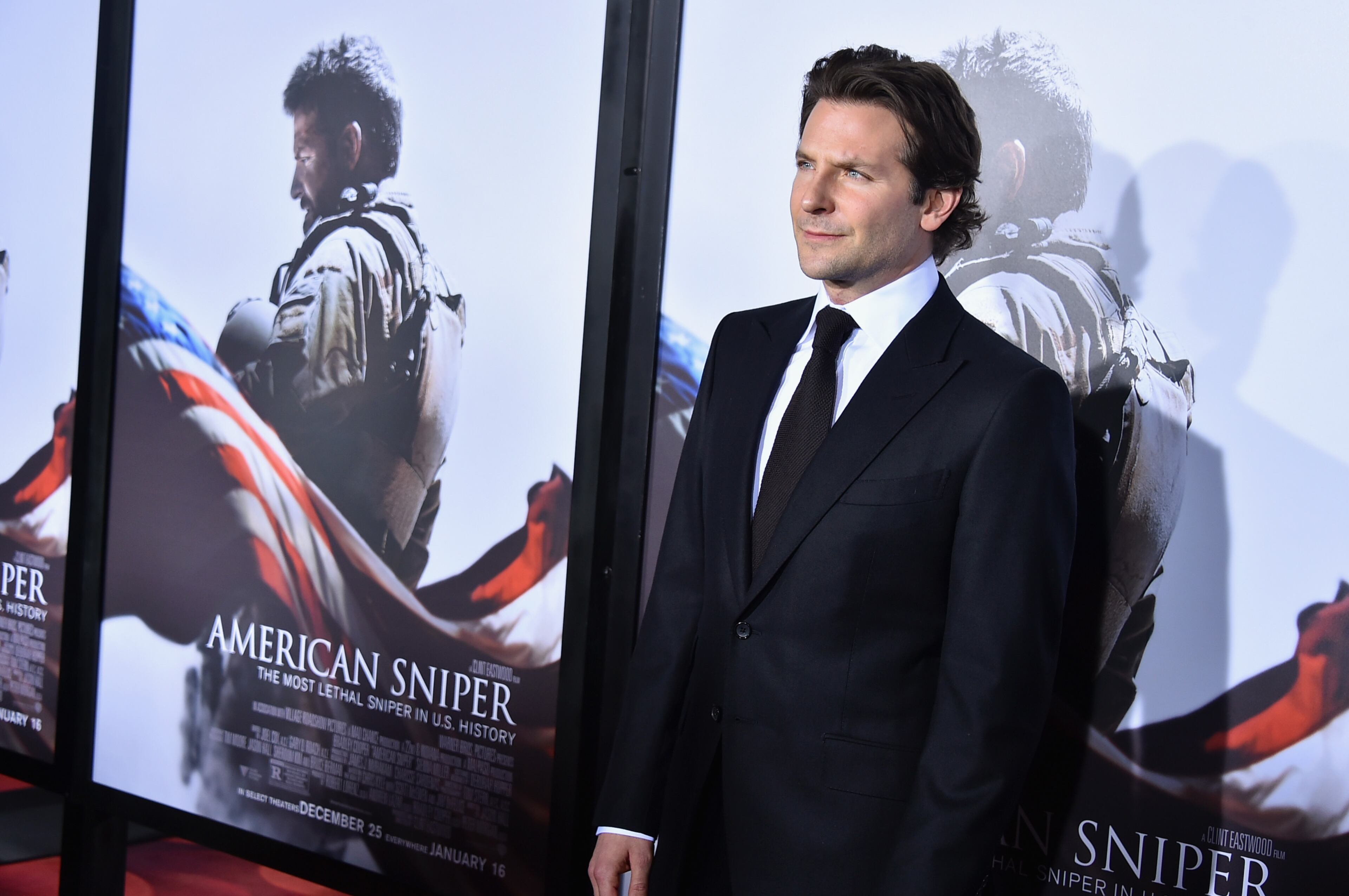NEW YORK, NY - DECEMBER 15: Actor and Producer Bradley Cooper arrives at the "American Sniper" New York Premiere at Frederick P. Rose Hall, Jazz at Lincoln Center on December 15, 2014 in New York City. (Photo by Theo Wargo/Getty Images)