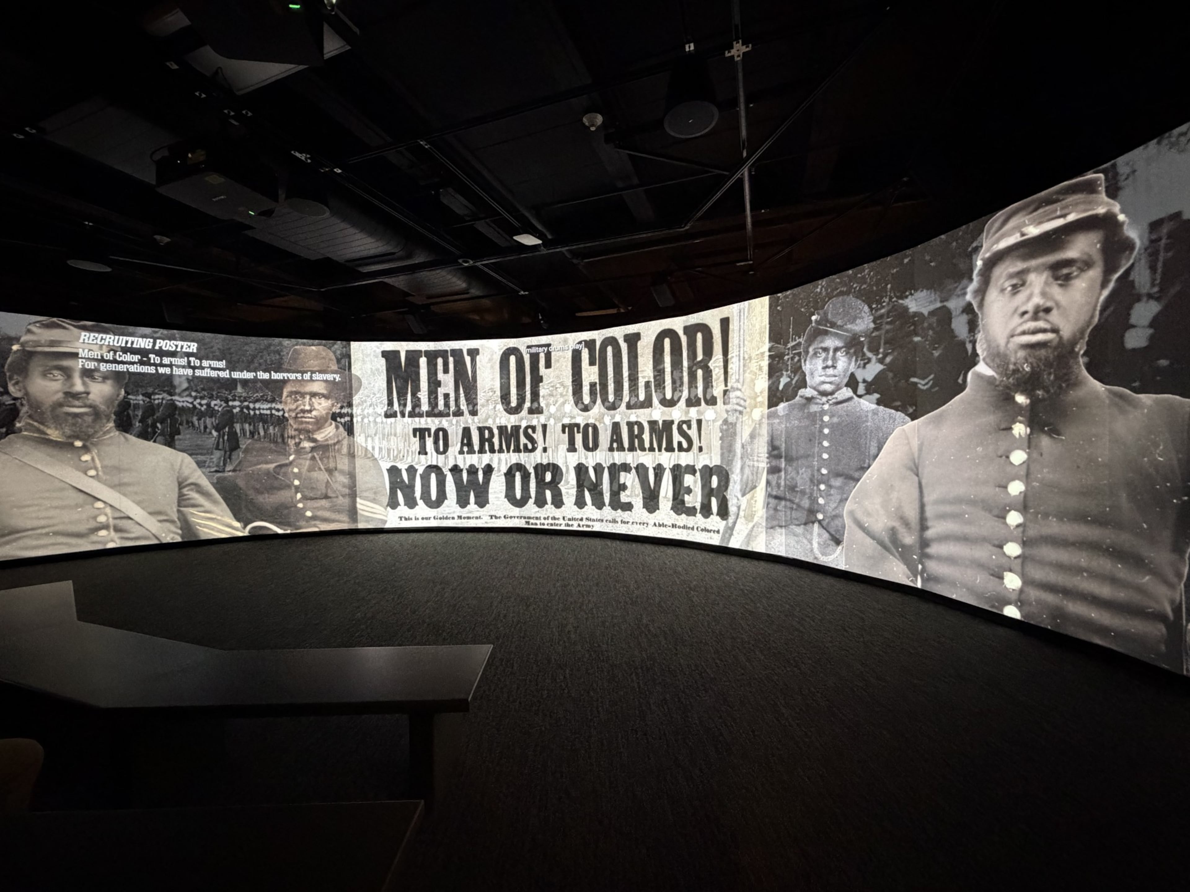 The "Second Founding" film at the More Perfect Union exhibit at the Atlanta History Center. (Photo/Kaitlyn Harvey)