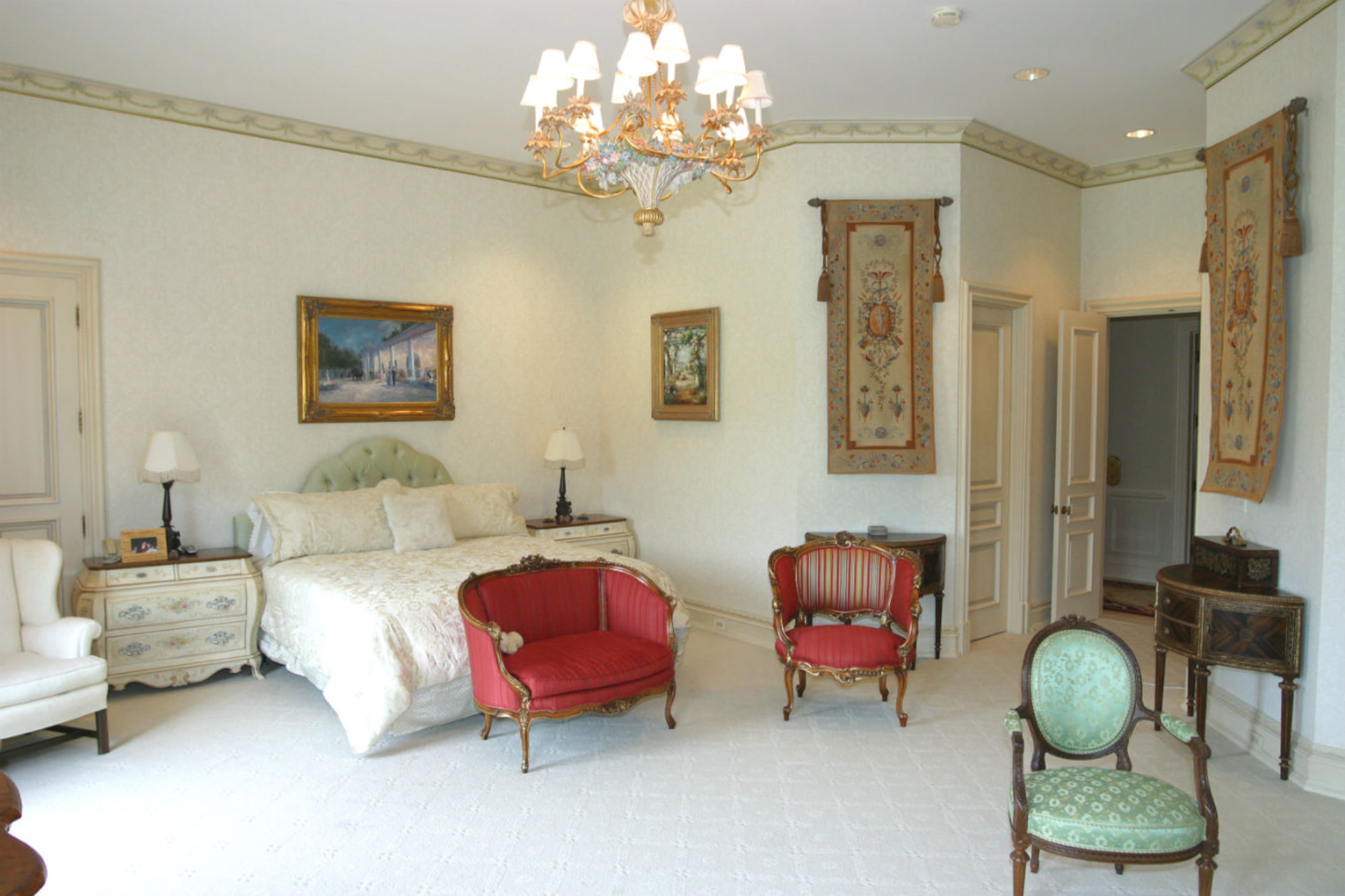 … each with custom carpeting and faux-painting.