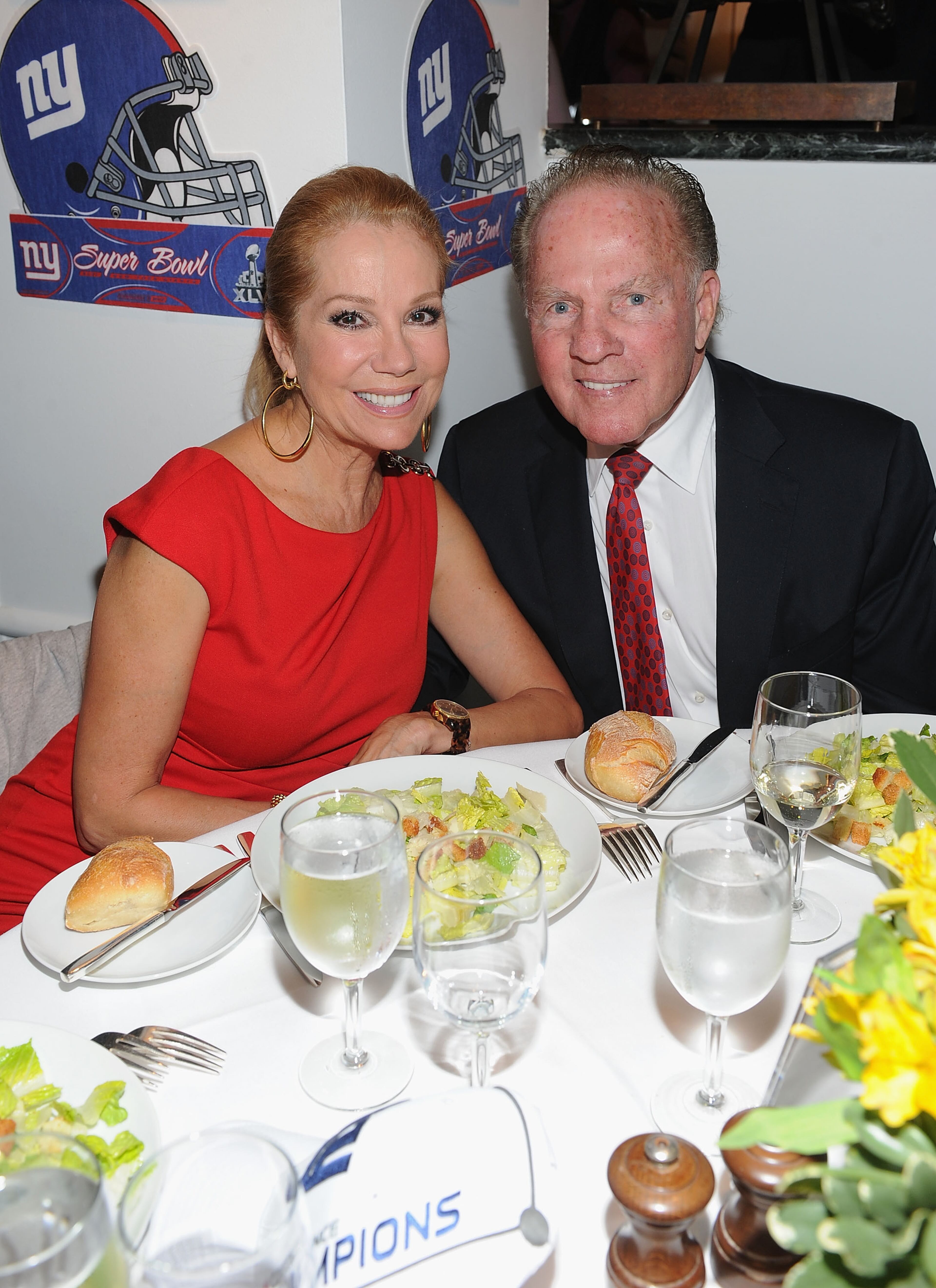 Kathy Lee Gifford and Frank Gifford attend the New York Giants Super Bowl Pep Rally Luncheon at Michael's on February 1, 2012 in New York City.