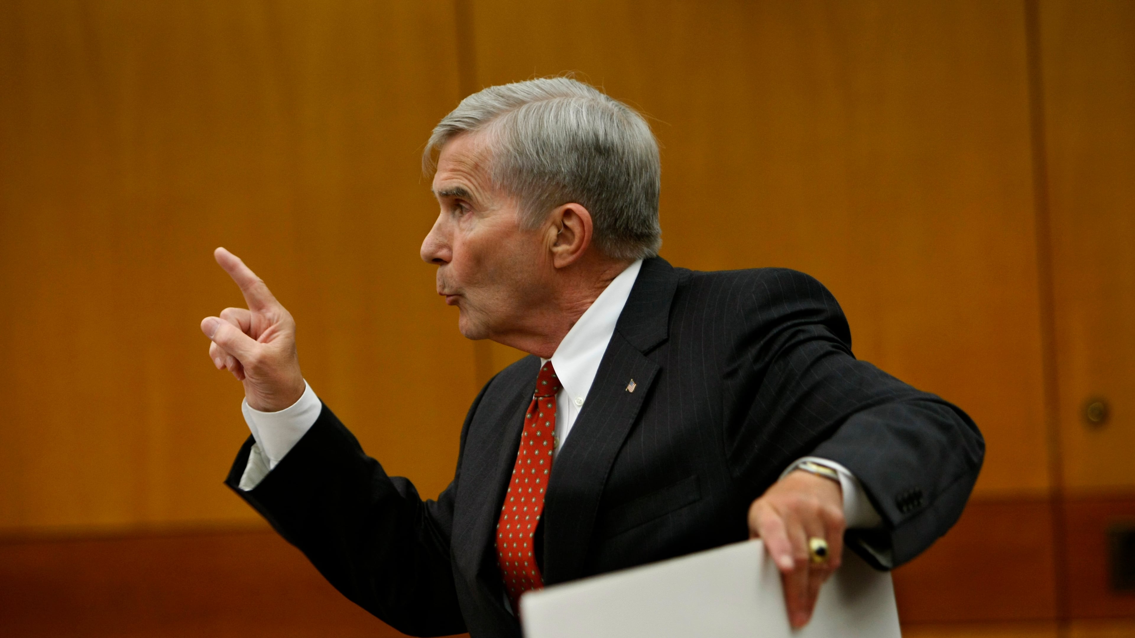 100507 - Atlanta - Attorney Michael Bowers present his case for Gwinnett County Friday. A legal battle over money and power that has pitted seven Georgia school districts against the state and three charter schools began Friday, May 7, 2010 in Fulton County Court without the students who came to see the action. Acting on the judge's orders, a bailiff in the courtroom of Fulton Superior Court Judge Wendy L. Shoob ejected the group of 14 students before the proceedings began. Some children had traveled four hours to get a live lesson in social studies and law. The judge has a standing order in all cases that kids of school age should be at school not at the courthouse, explained Bruce Brown, a lawyer representing the charter schools named in the lawsuit, Ivy Prep Academy, Heron Bay Academy and Charter Conservatory for Liberal Arts & Technology or CCAT. The disappointed students filed out of the courtroom respectfully with shoulders slumped. John Spink, jspink@ajc.com In 2010, former Attorney General Michael Bowers argued the constitutionality of the state’s charter school commission, representing Gwinnett County. He won the case, which was ultimately decided by the Georgia Supreme Court. John Spink, jspink@ajc.com