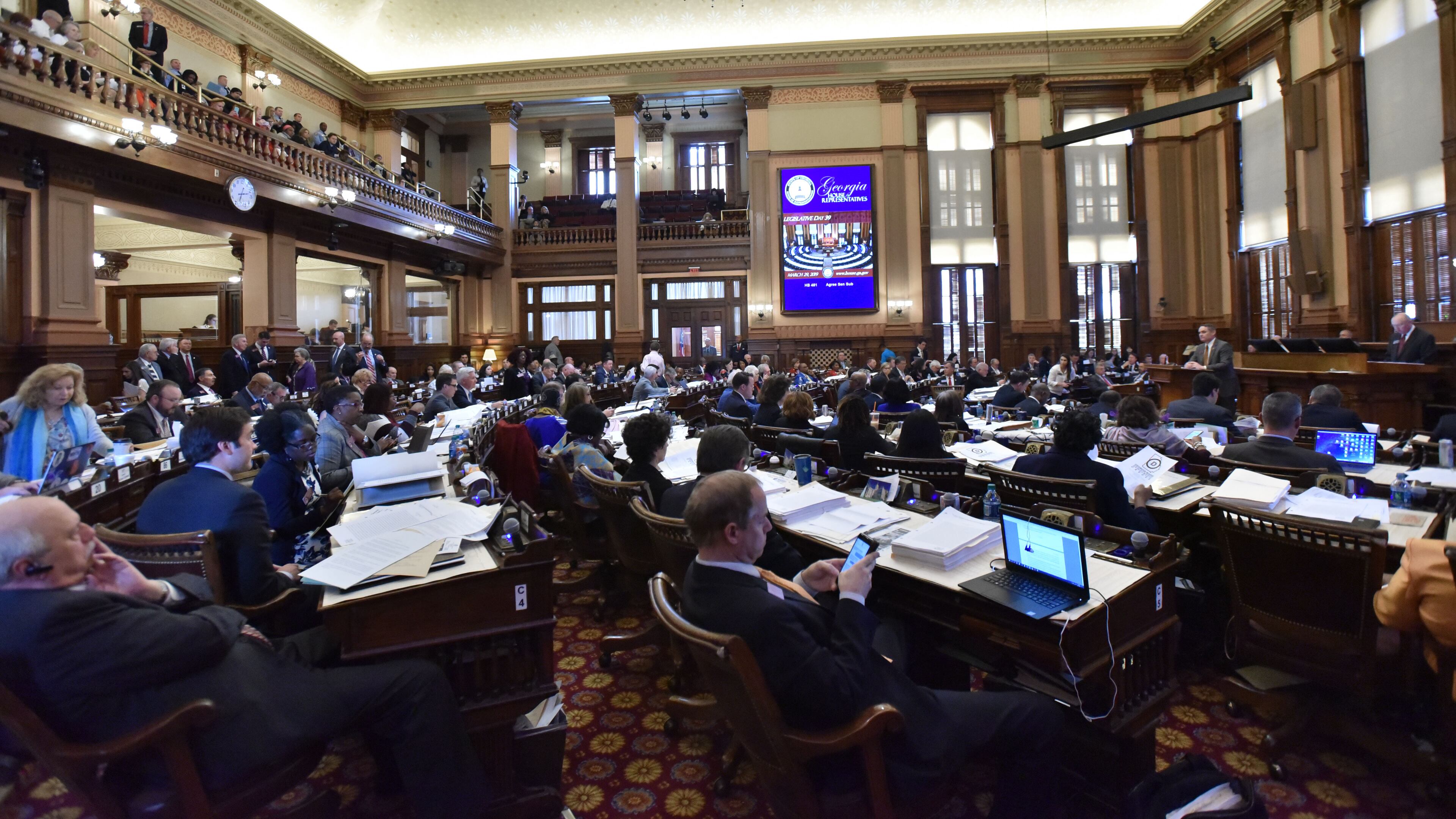 March 29, 2019 Atlanta - Rep. Ed Setzler speaks to support his sponsored bill, HB 481, anti-abortion âheartbeatâ bill, during the 39th day of legislative session in the House Chambers at the Georgia State Capitol on Friday, March 29, 2019. The Georgia House narrowly voted 92-78 to approve legislation that would outlaw most abortions once a doctor can detect a heartbeat in the womb. HYOSUB SHIN / HSHIN@AJC.COM