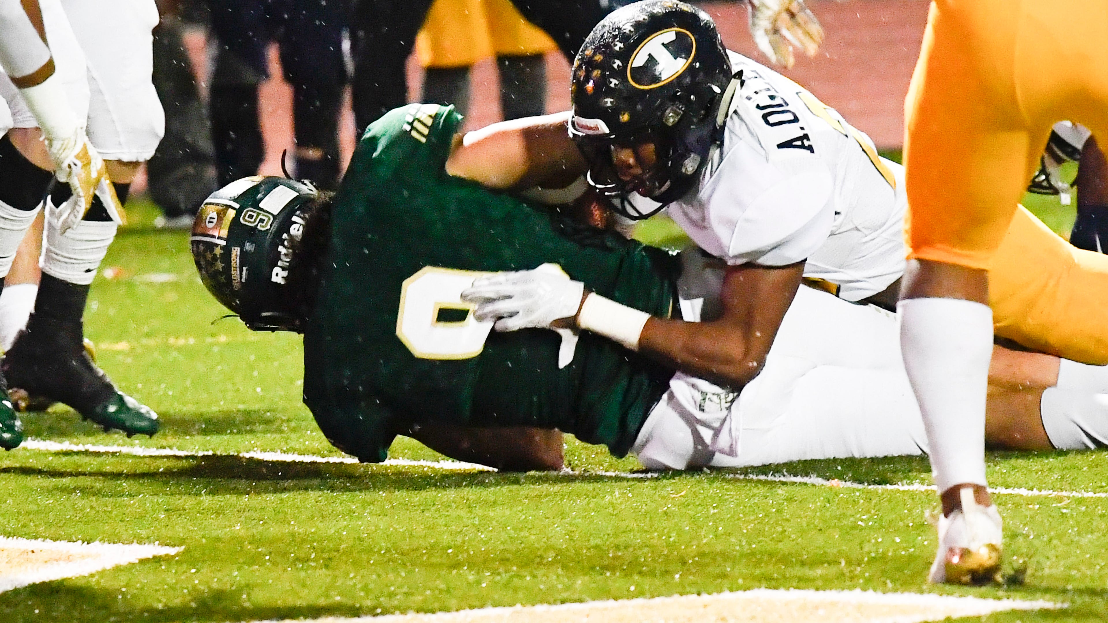 Blessed Trinity QB Jake Smith (9) scores a touchdown during the opening minutes of Friday's Class AAAA state semifinal game in Roswell. (John Amis/Special)
