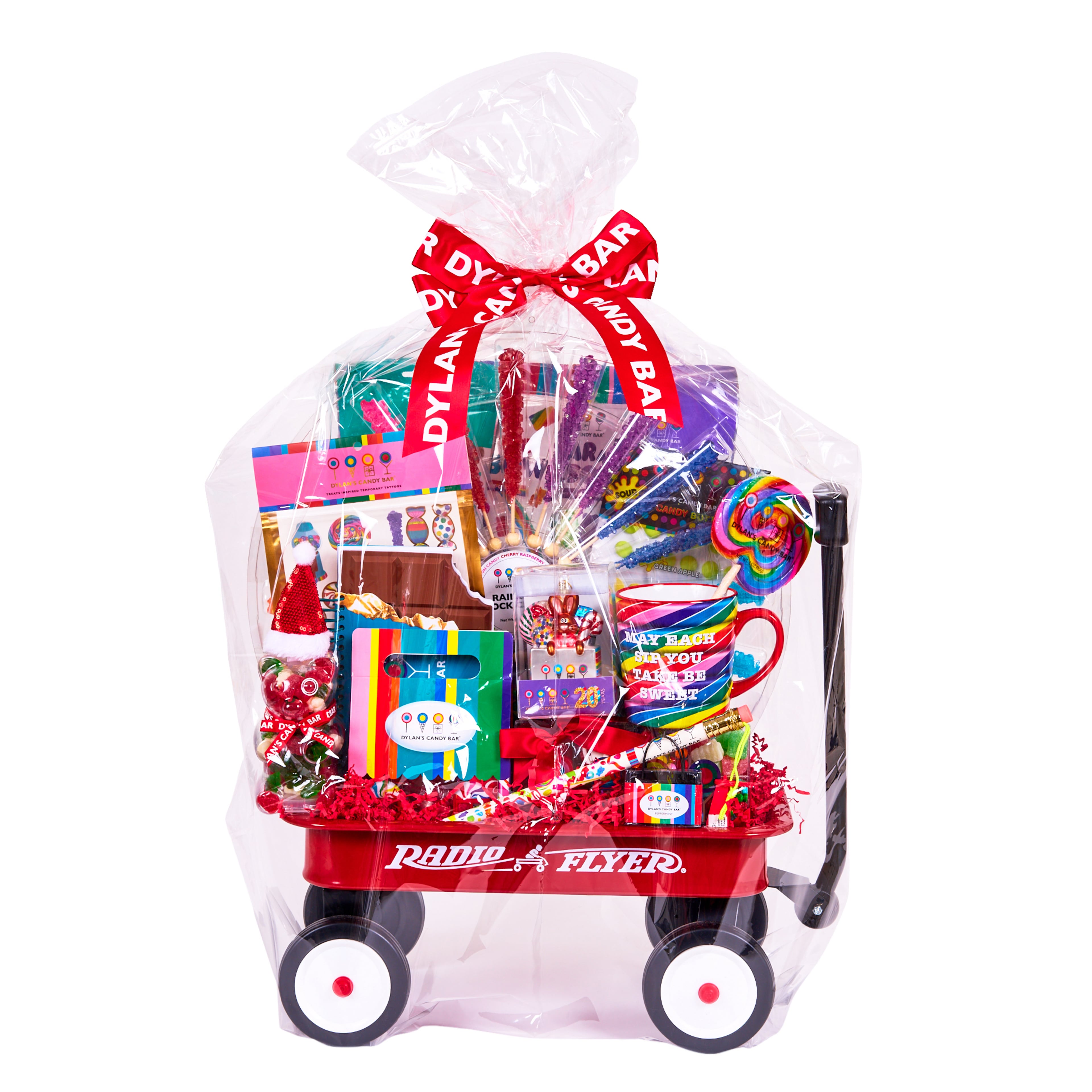 This Radio Flyer wagon is filled to the brim with holiday treats and after eating and sharing, the wagon easily totes younger kids and their things.
(Courtesy of Dylan’s Candy Bar)