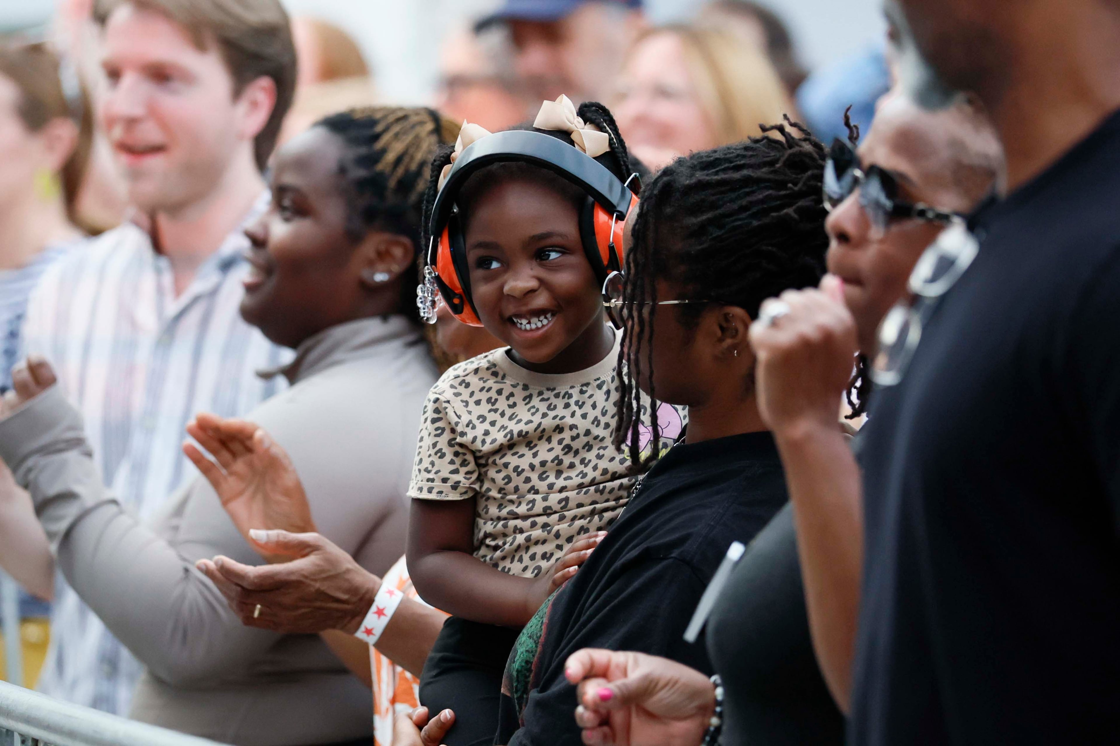 Festivalgoers watch as the War and Treaty performs at Decatur WatchFest ’26 on Thursday, June 25, 2026. (Miguel Martinez/AJC)