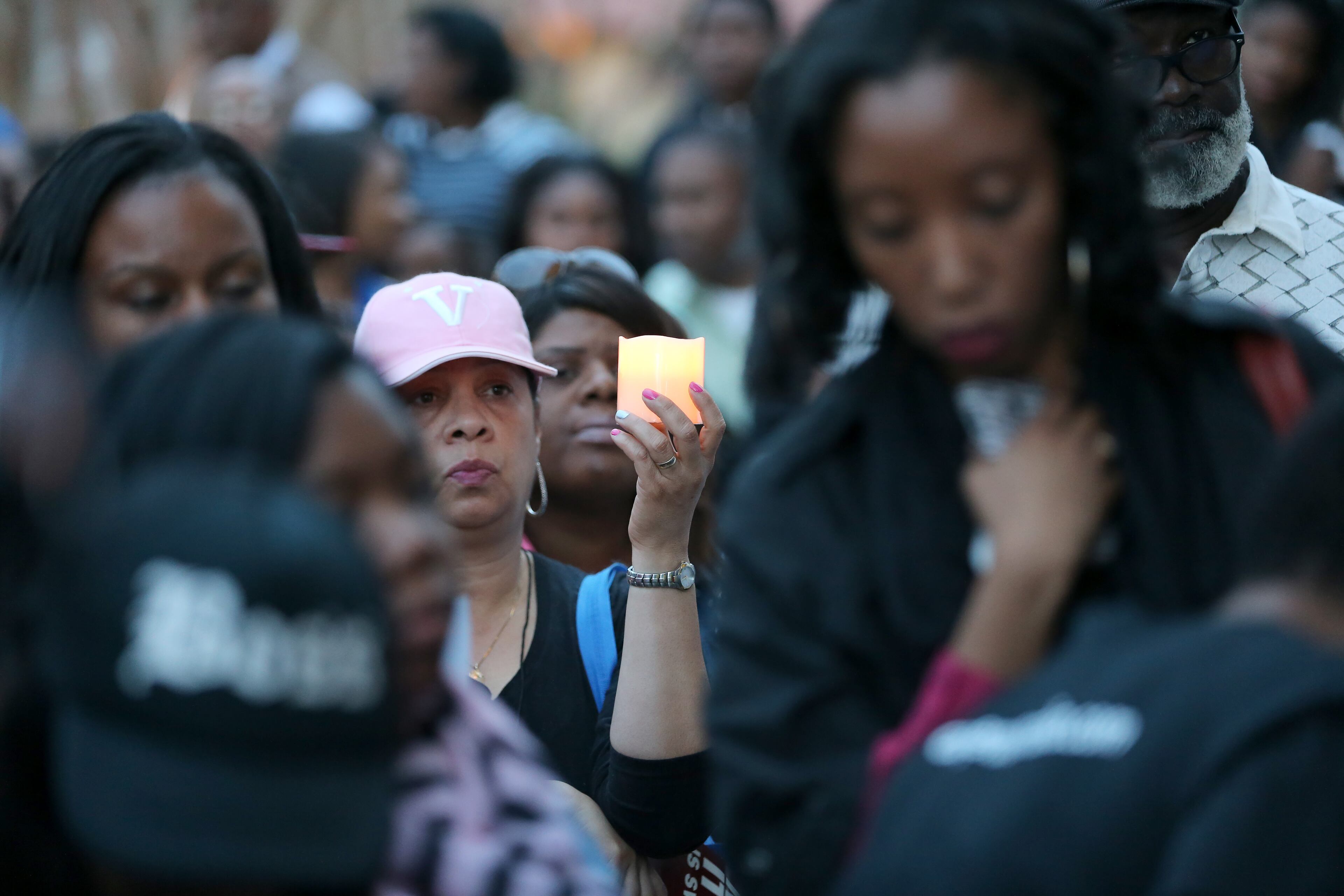 March 31, 2015 Smyrna: Several hundred people attend a vigil Tuesday evening March 31, 2015 in Smyrna to support the Thomas family after Nicholas Thomas was shot and killed by a Smyrna police officer on March 24, 2015. Ben Gray / bgray@ajc.com