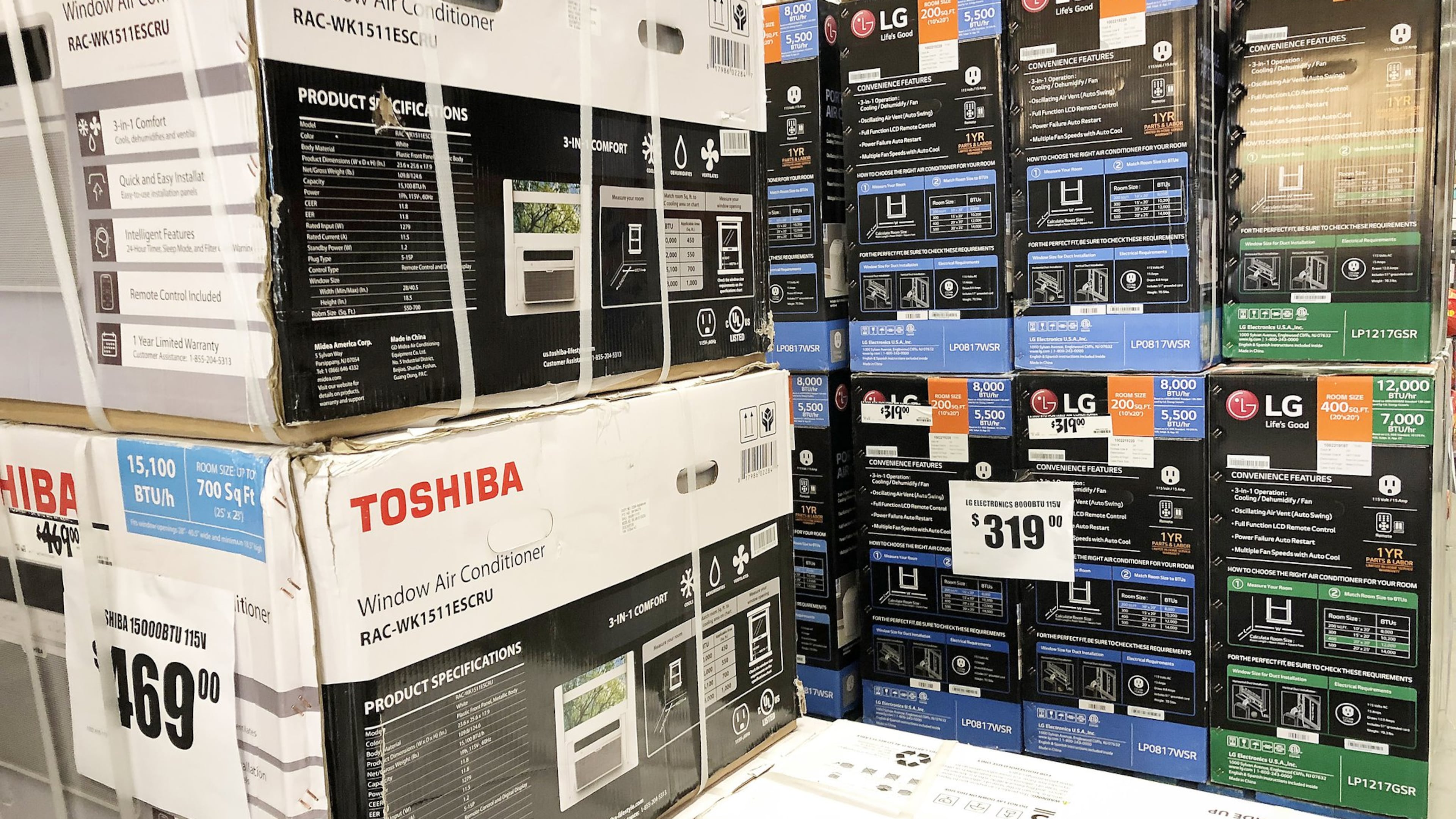 Air conditioners manufactured in China are among the items sold at Home Depot that are slated to be hit with tariffs. (Photo by Mario Tama/Getty Images)