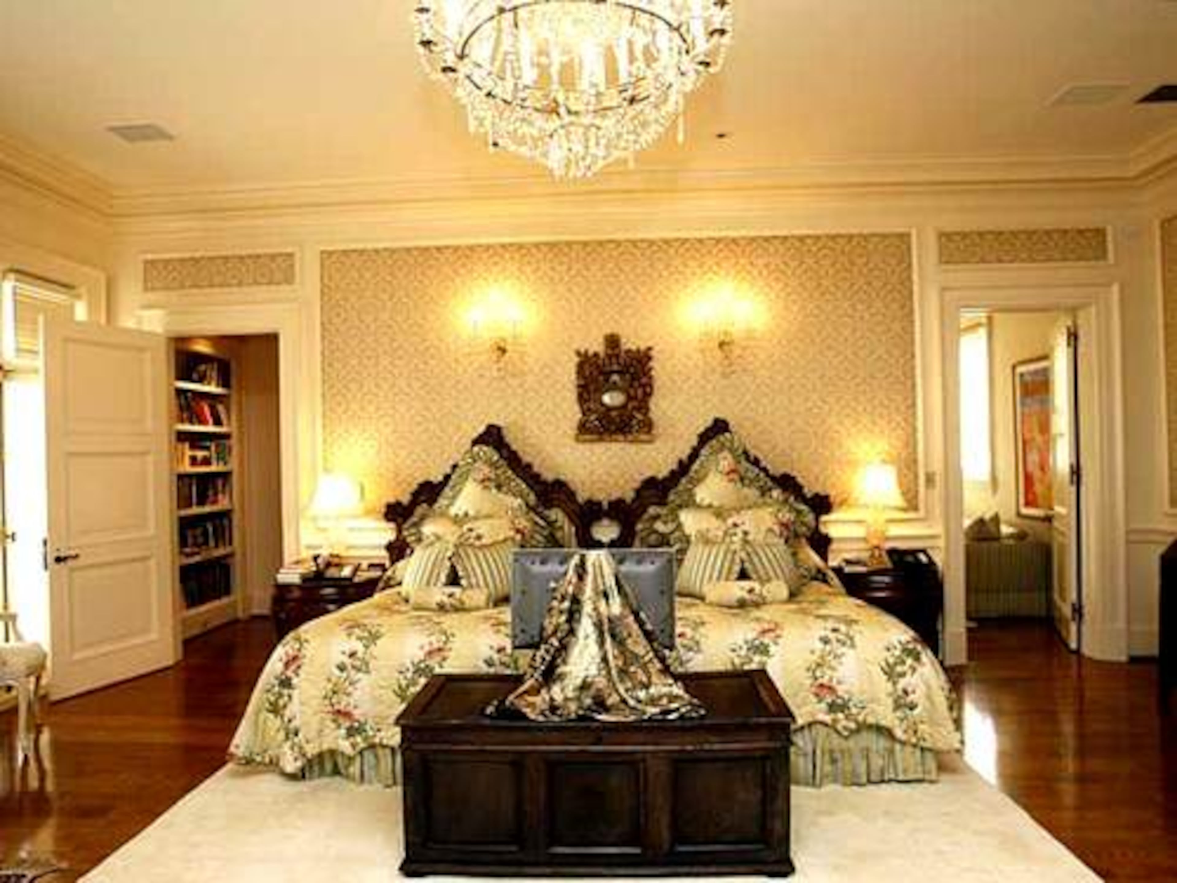 The master bedroom at Descante, a $19 million home now on the market in Buckhead.