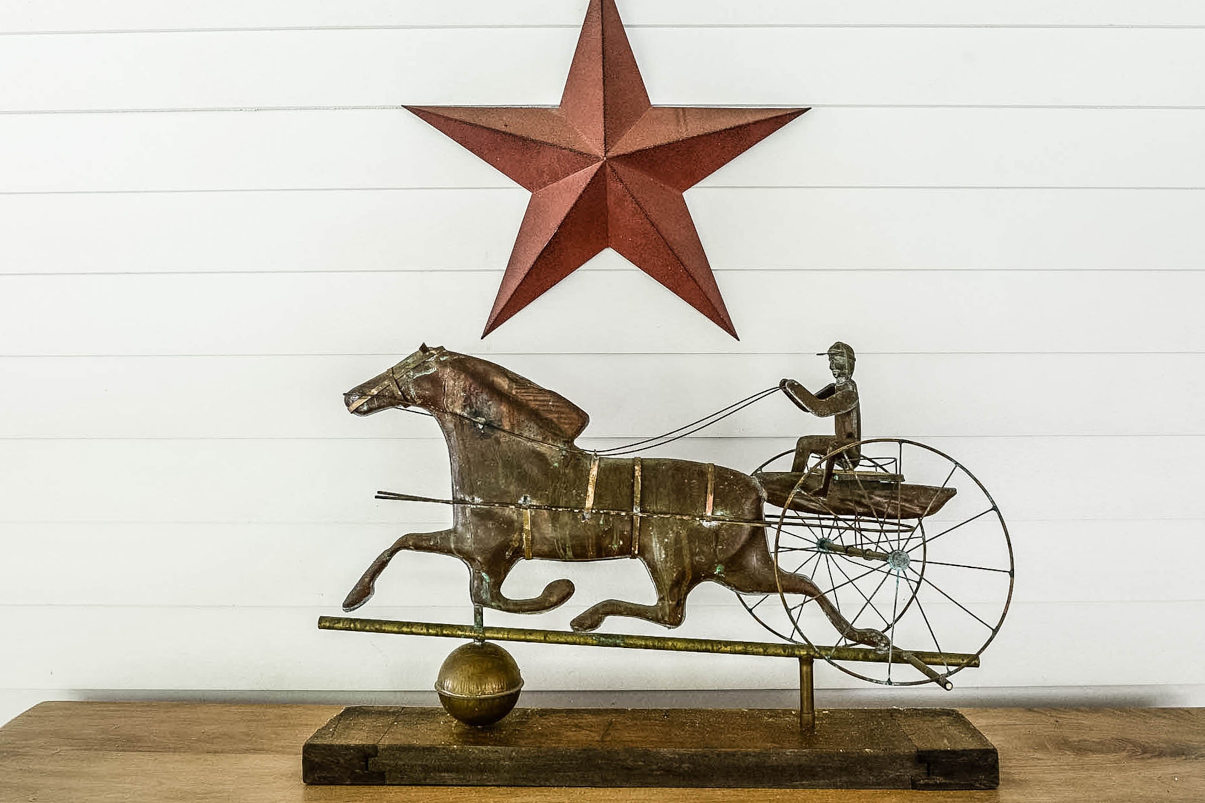 An antique weathervane originally from a Cape Cod estate was purchased at Scott Antique Market.