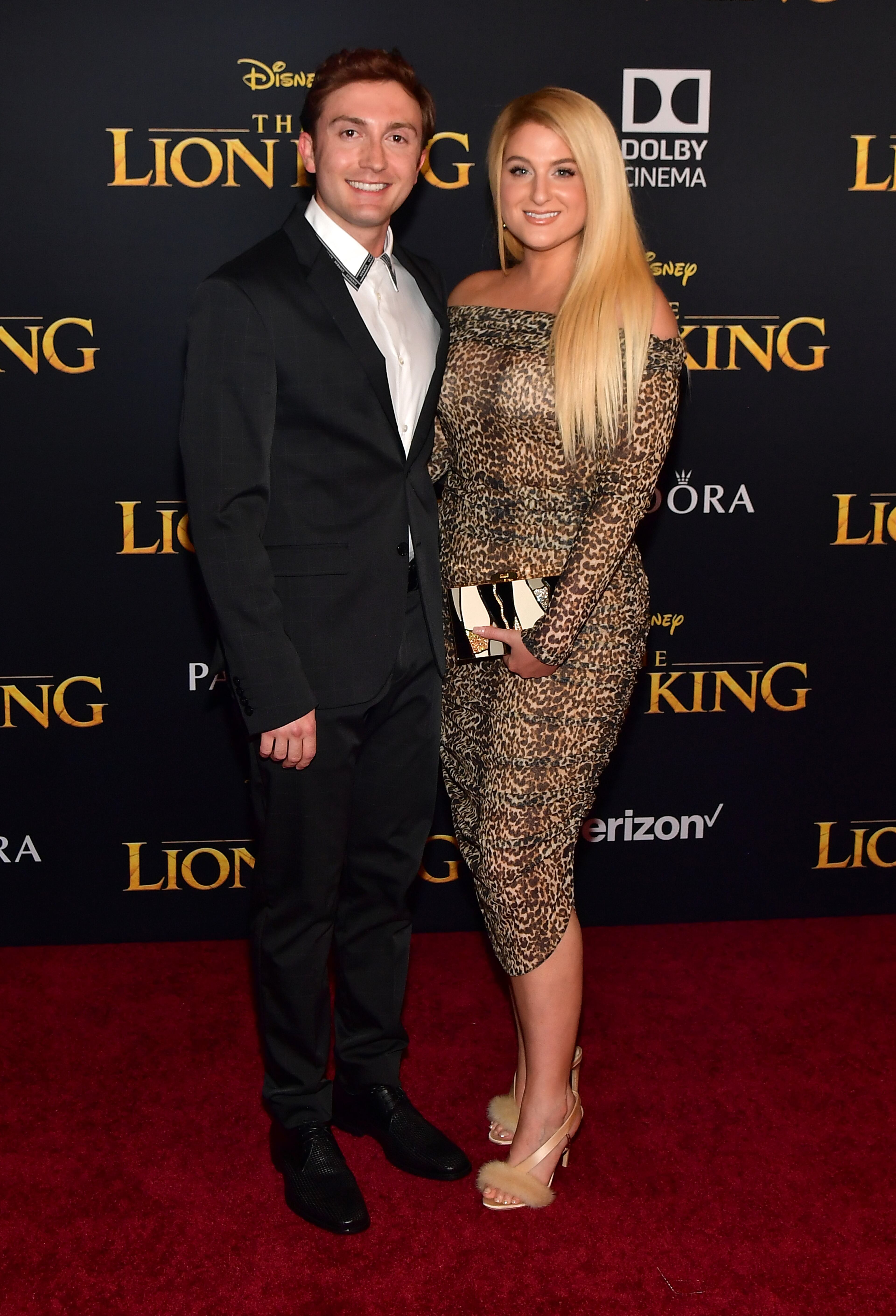 HOLLYWOOD, CALIFORNIA - JULY 09: Daryl Sabara and Meghan Trainor attend the premiere of Disney's "The Lion King" at Dolby Theatre on July 09, 2019 in Hollywood, California. (Photo by Matt Winkelmeyer/Getty Images)