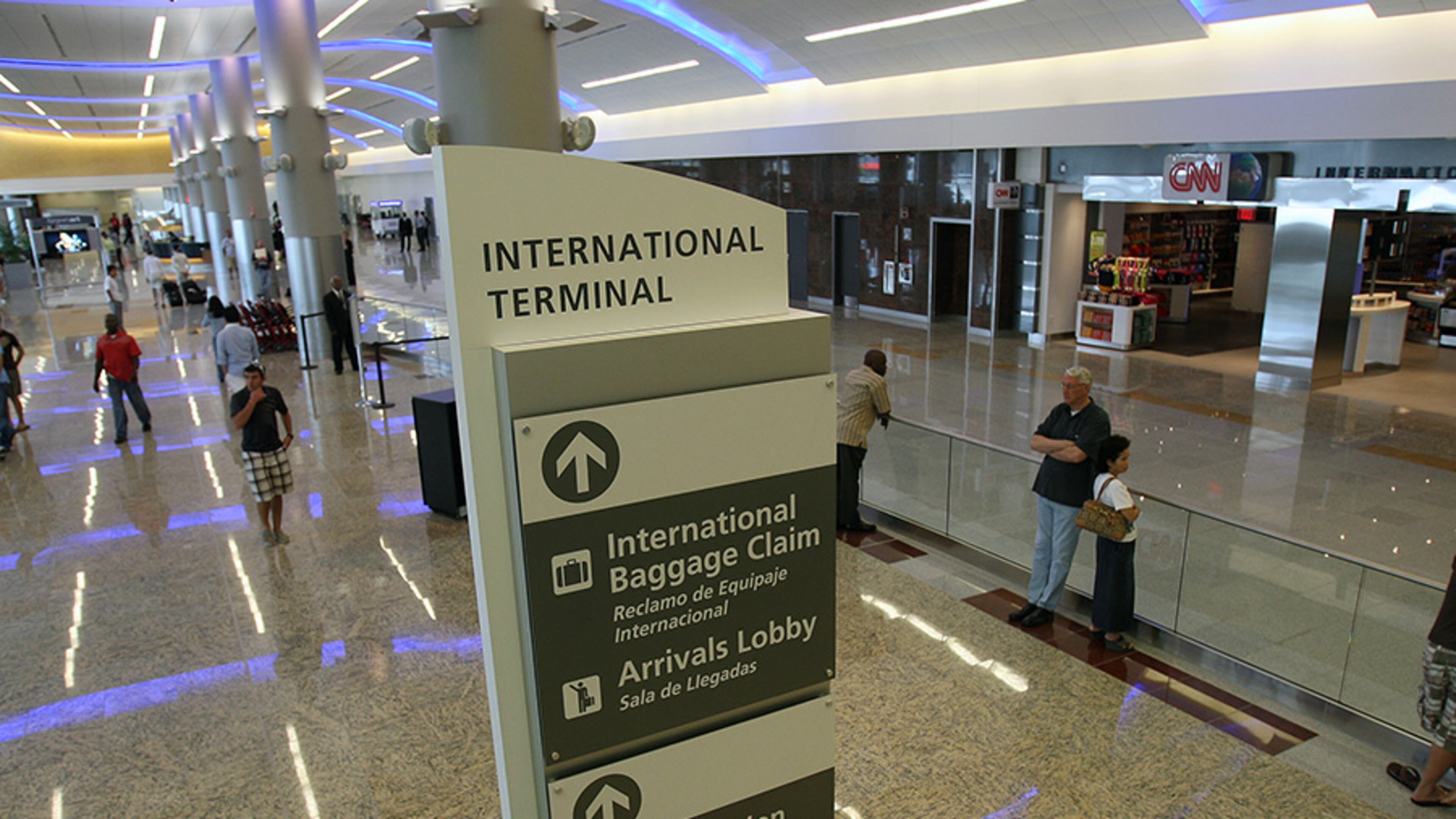 May 16, 2012-Atlanta-The Maynard H. Jackson Jr. International Terminal officially opened its doors today as passengers from around the globe got their first look at the new facility. Construction of the terminal began in the summer of 2008 and the $1.4 billion facility has eight security checkpoint lanes for international departing passengers and five recheck lanes for domestic connecting passengers. VINO WONG / VWONG@AJC.COM