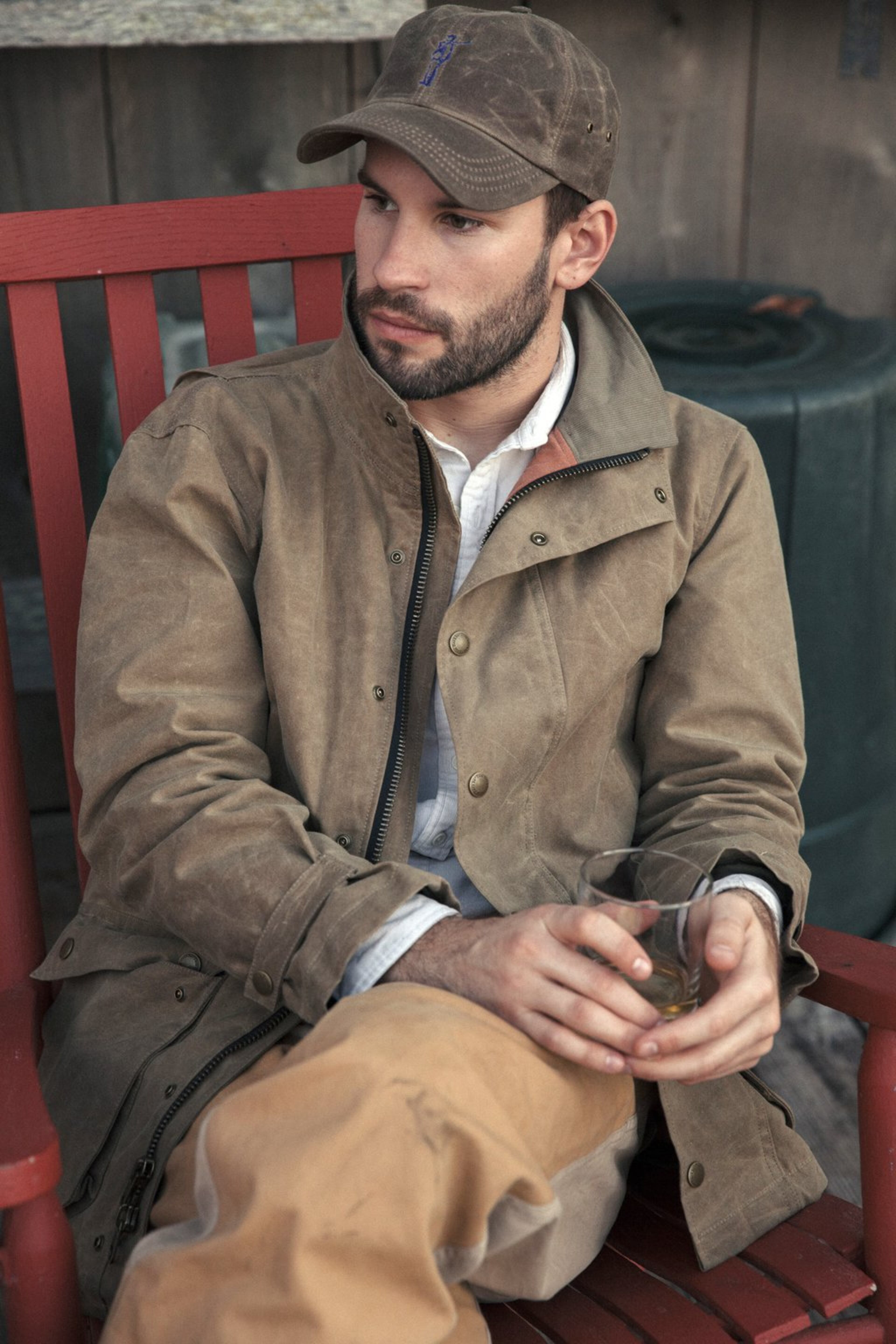 Tom Beckbe’s products, like his popular jacket, combine classic design with timeless, rugged materials. Waxed cotton and distressed leather give each product a unique look.