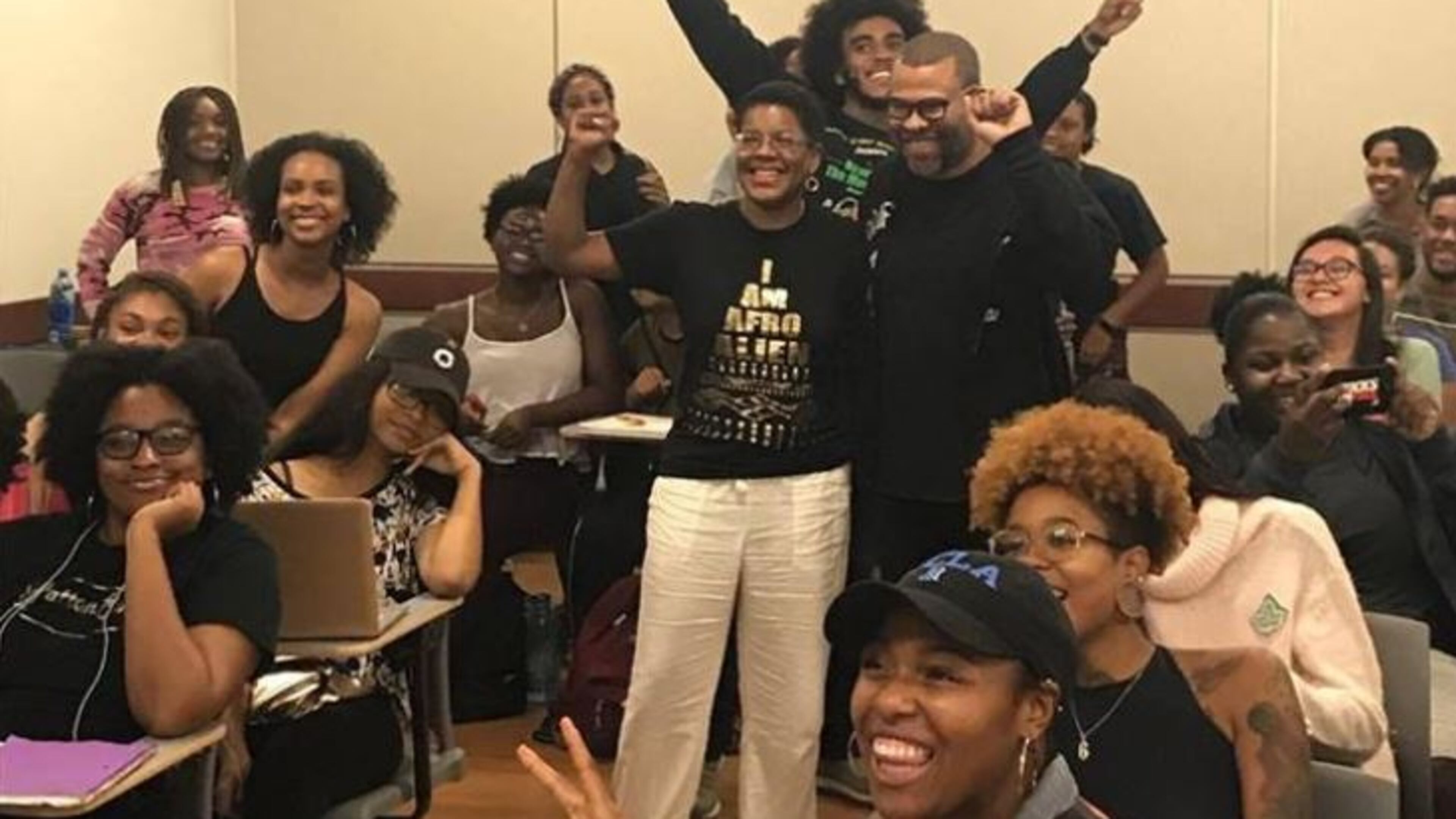 Jordan Peele and Tananarive Due. Credit: Taken from Tananarive Due’s Facebook page