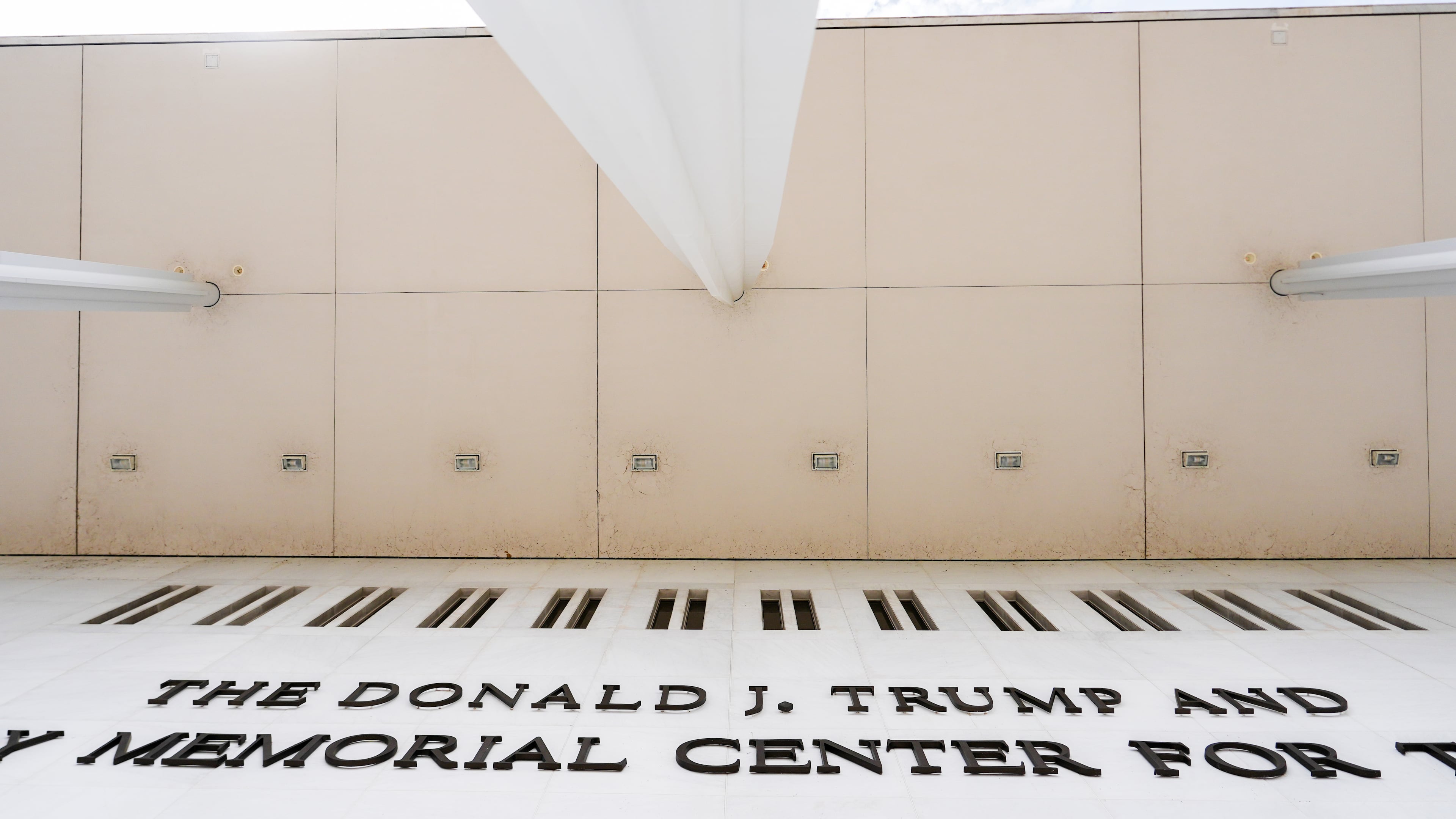 The John F. Kennedy Center for the Performing Arts is seen following a media tour intended to show building damage, Wednesday, April 22, 2026, in Washington. (AP Photo/Julia Demaree Nikhinson)