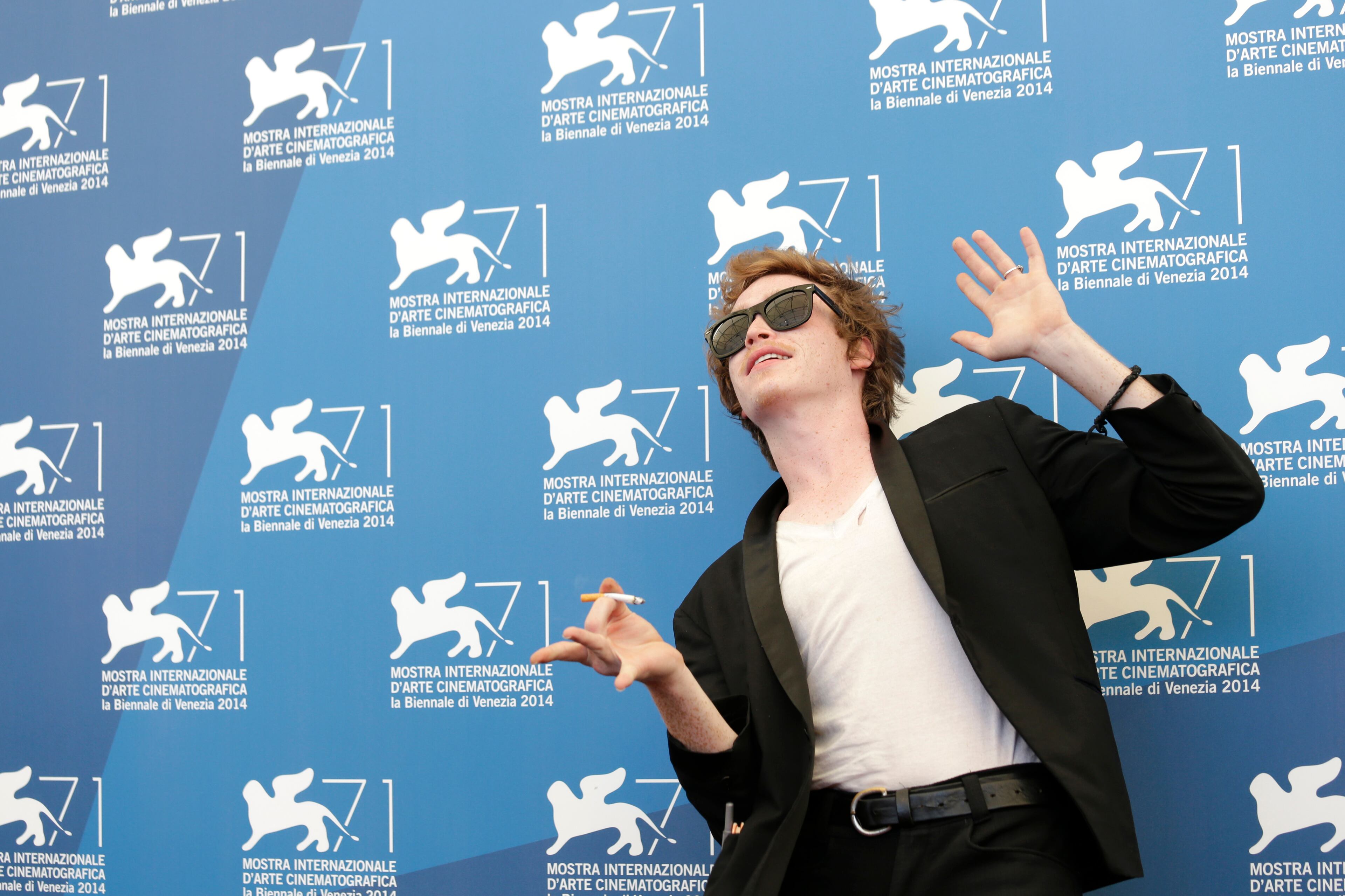 Actor Caleb Landry Jones poses for photographers during a photo call for the movie Heaven Knows What the 71st edition of the Venice Film Festival in Venice, Italy, Friday, Aug. 29, 2014. (AP Photo/David Azia)