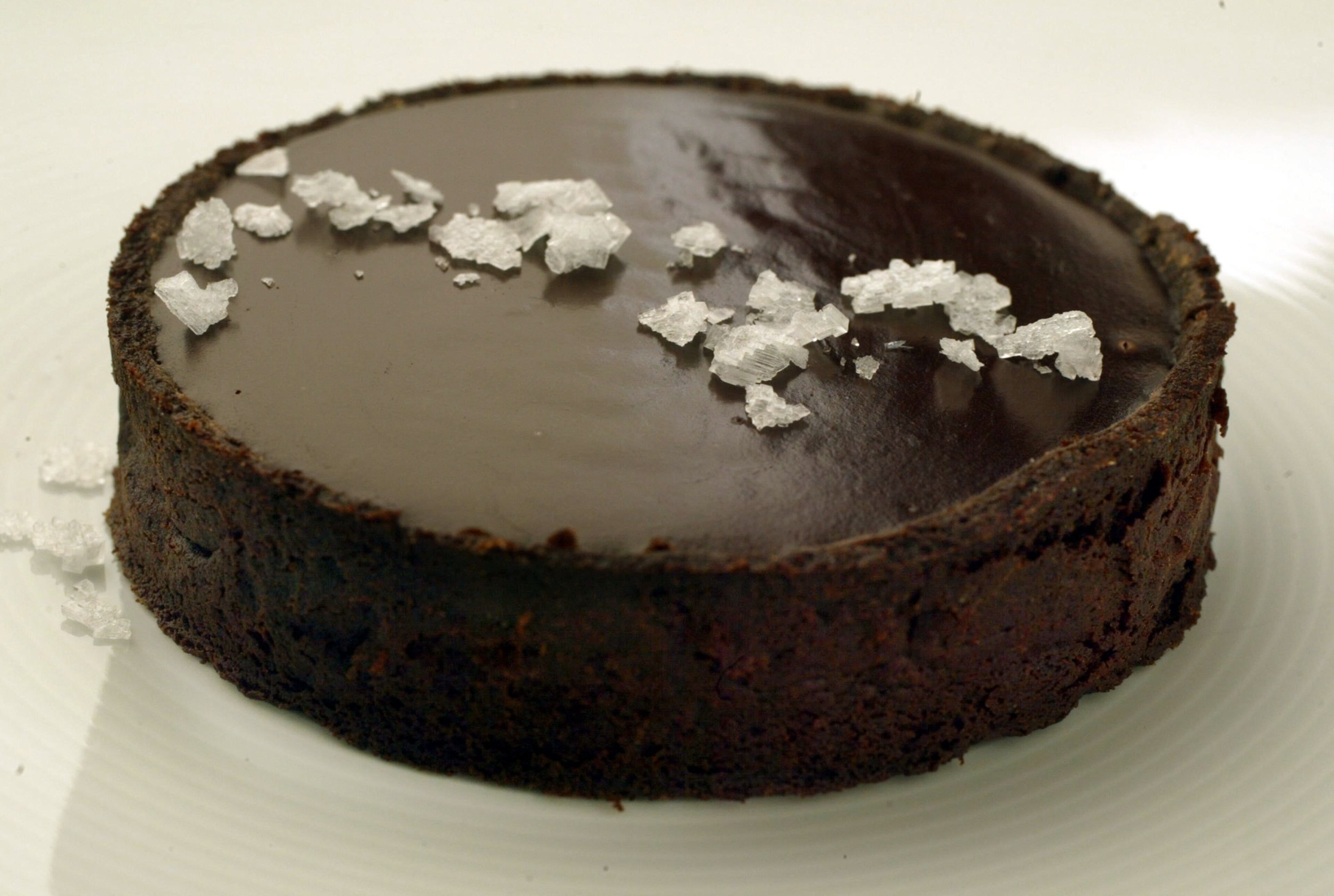 The Chocolate Carmel Tart with Malden Sea Salt desert from Bacchanalia in Midtown in 2015. (PHIL SKINNNER/AJC staff)