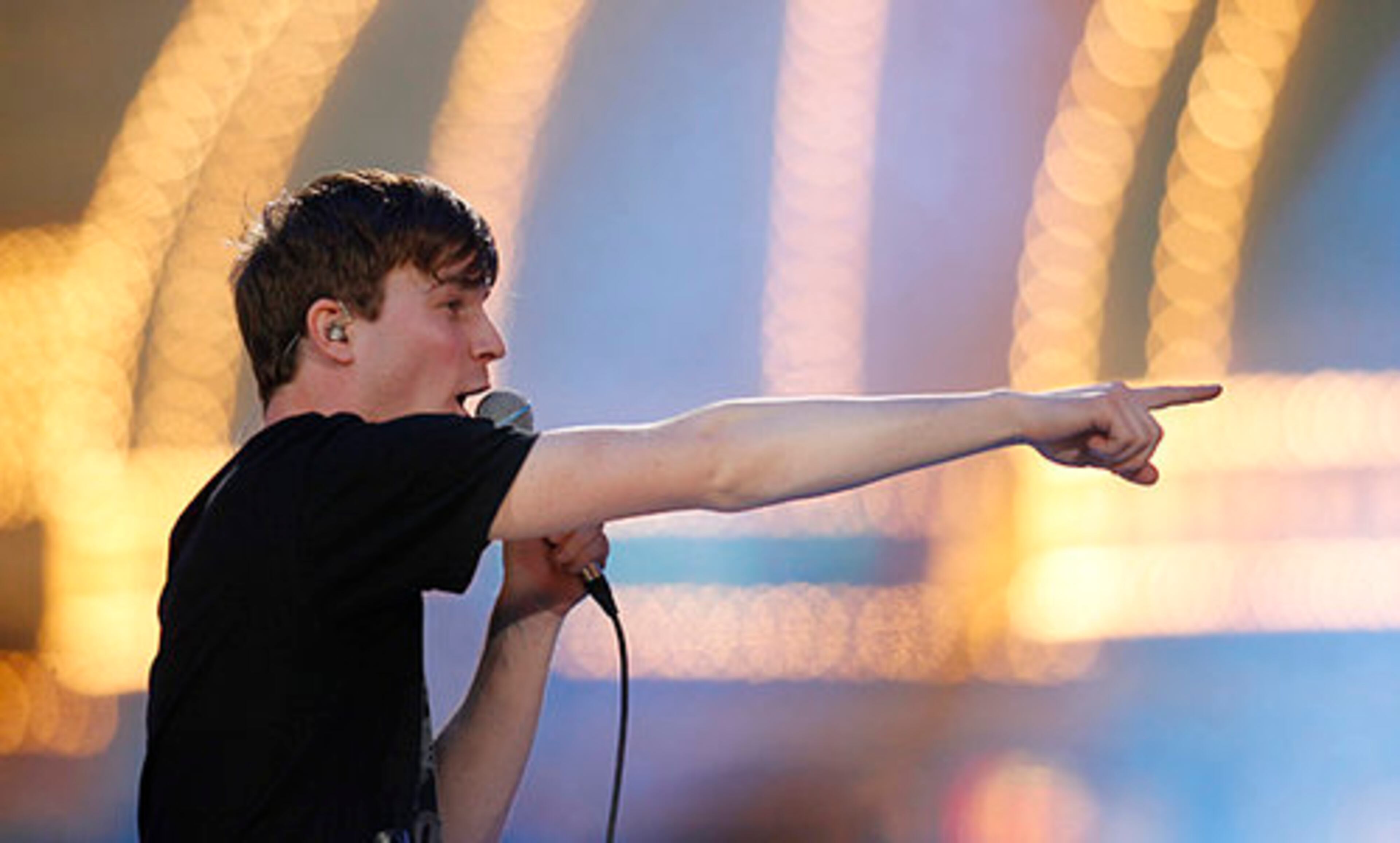 Matt Johnson of Matt and Kim performs.