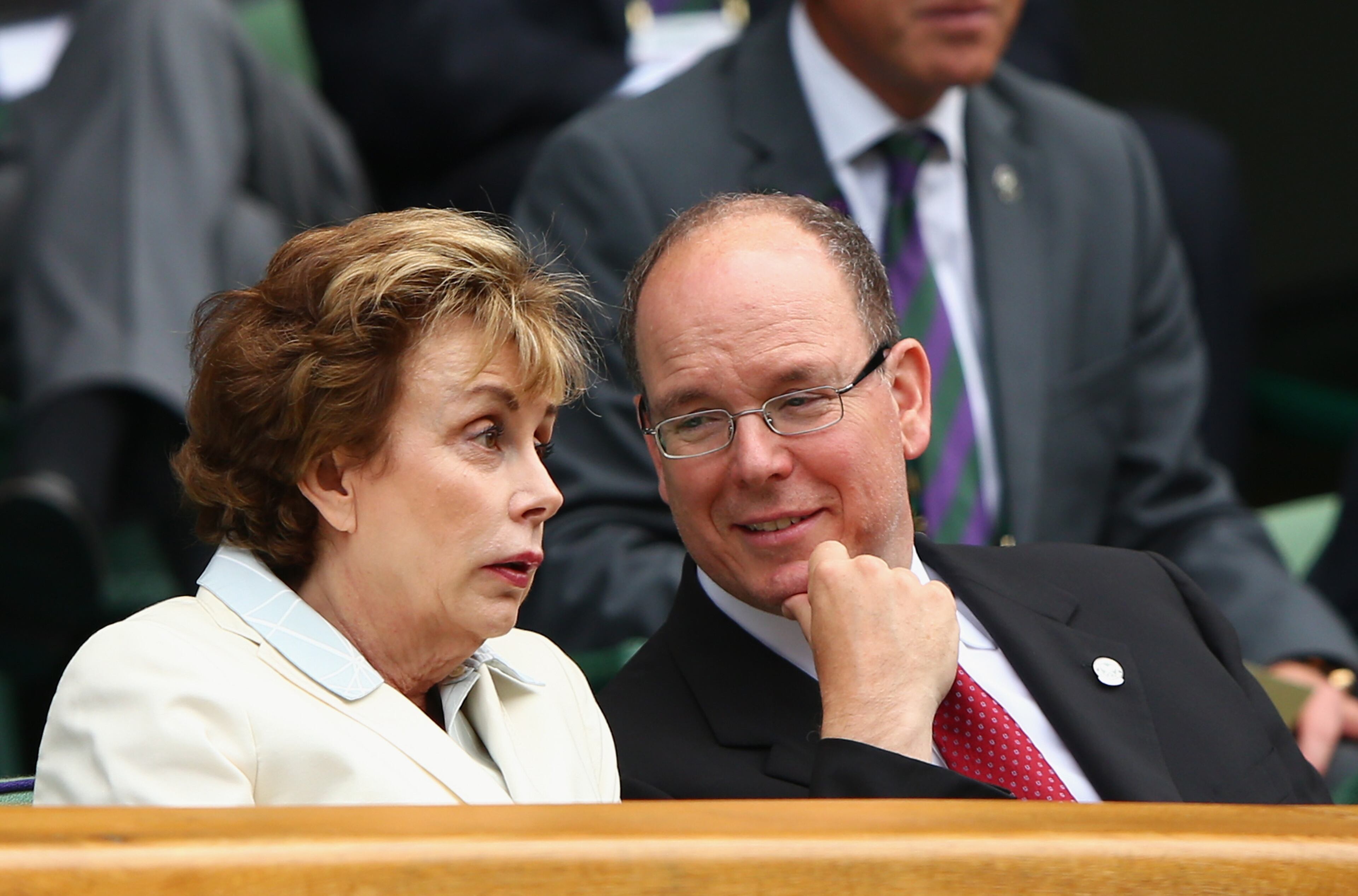LONDON, ENGLAND - JULY 08: Prince Albert II of Monaco attend day nine of the Wimbledon Lawn Tennis Championships at the All England Lawn Tennis and Croquet Club on July 8, 2015 in London, England. (Photo by Ian Walton/Getty Images)