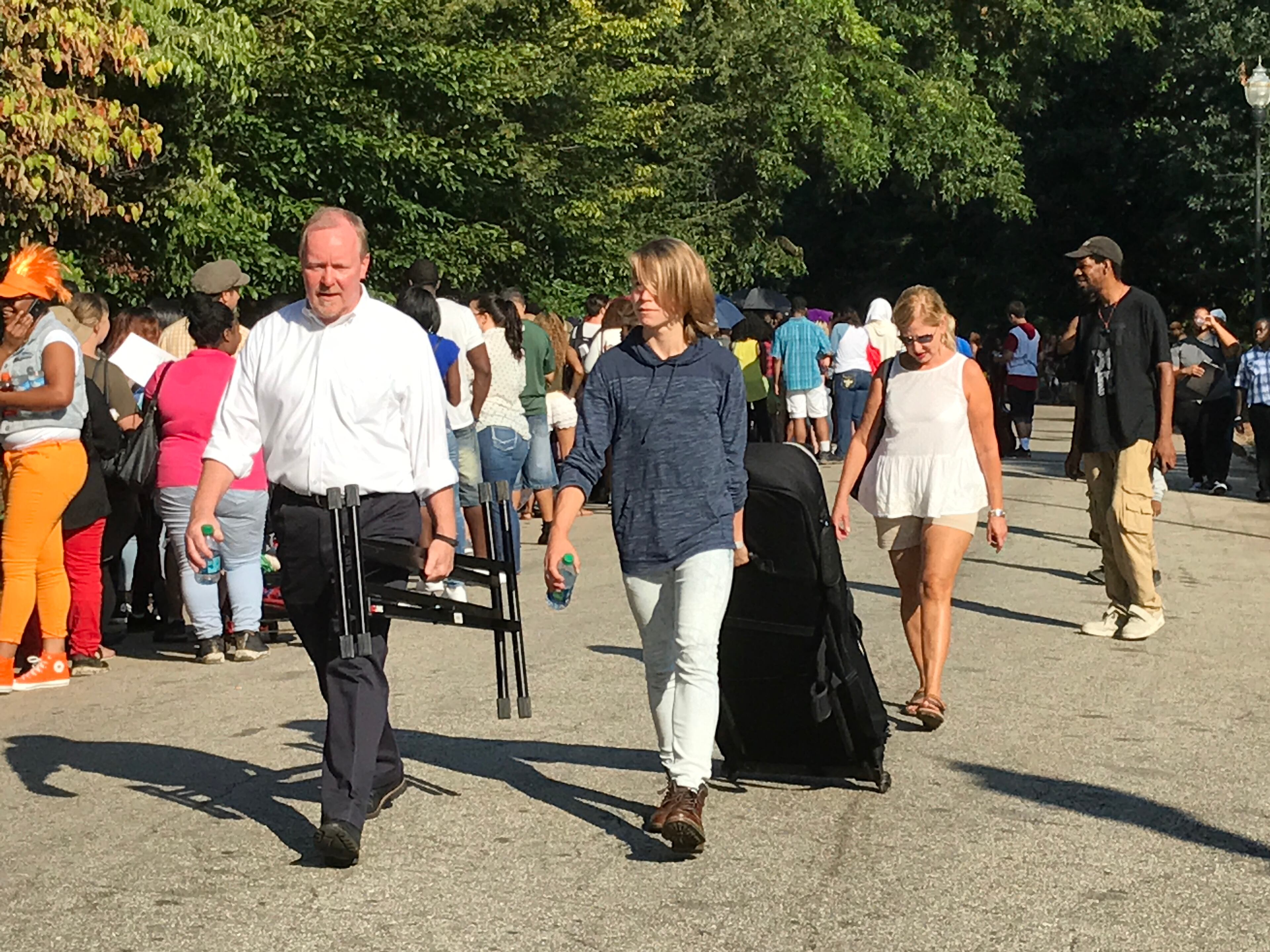 A disappointed Carlton Kell with his parents after his audition. CREDIT: Rodney Ho/rho@ajc.com