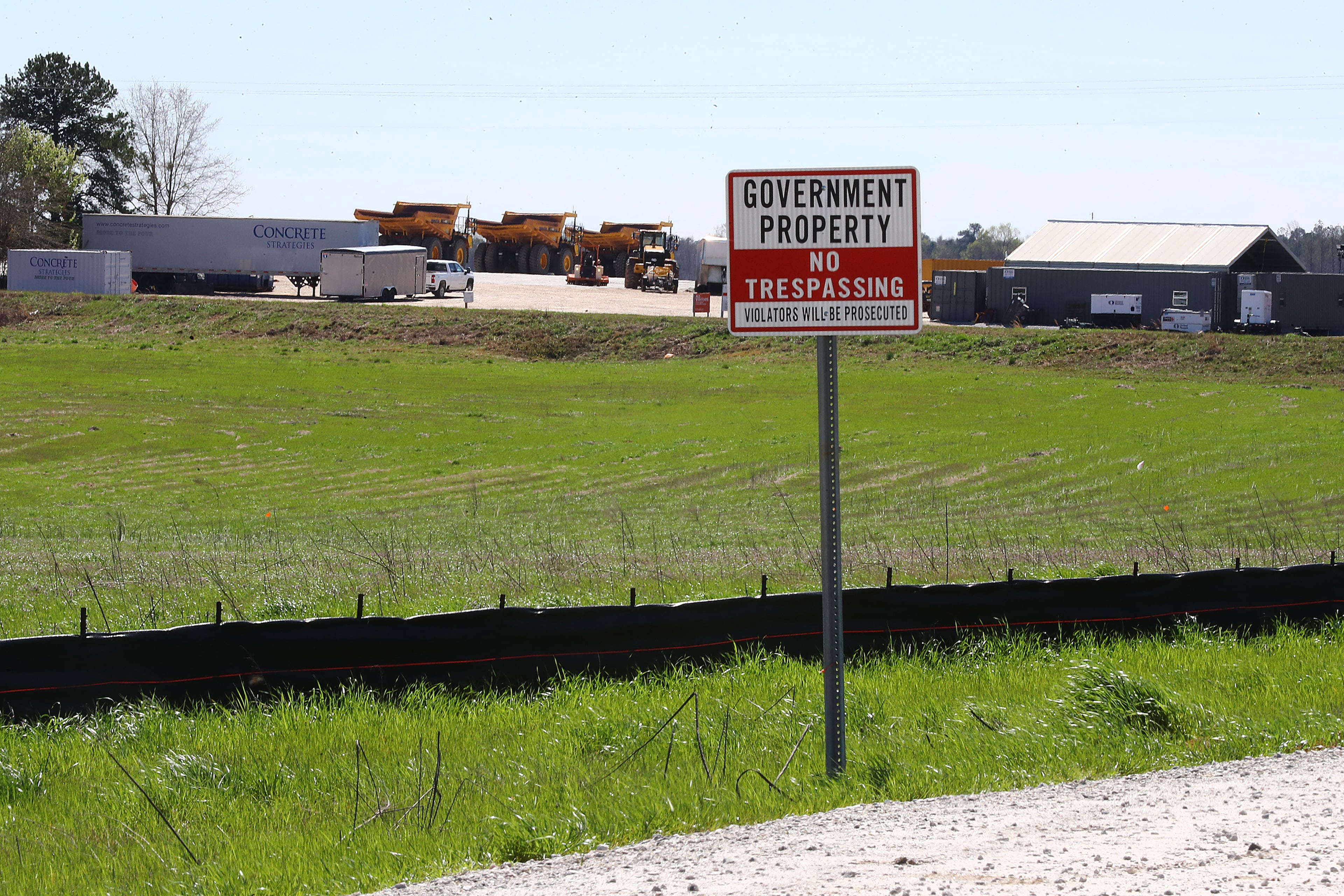 031024 Rutledge: Construction equipment sit at the Rivian electric vehicle factory site near Rutledge, east of Atlanta on March 10, 2024. Curtis Compton for the Atlanta Journal Constitution