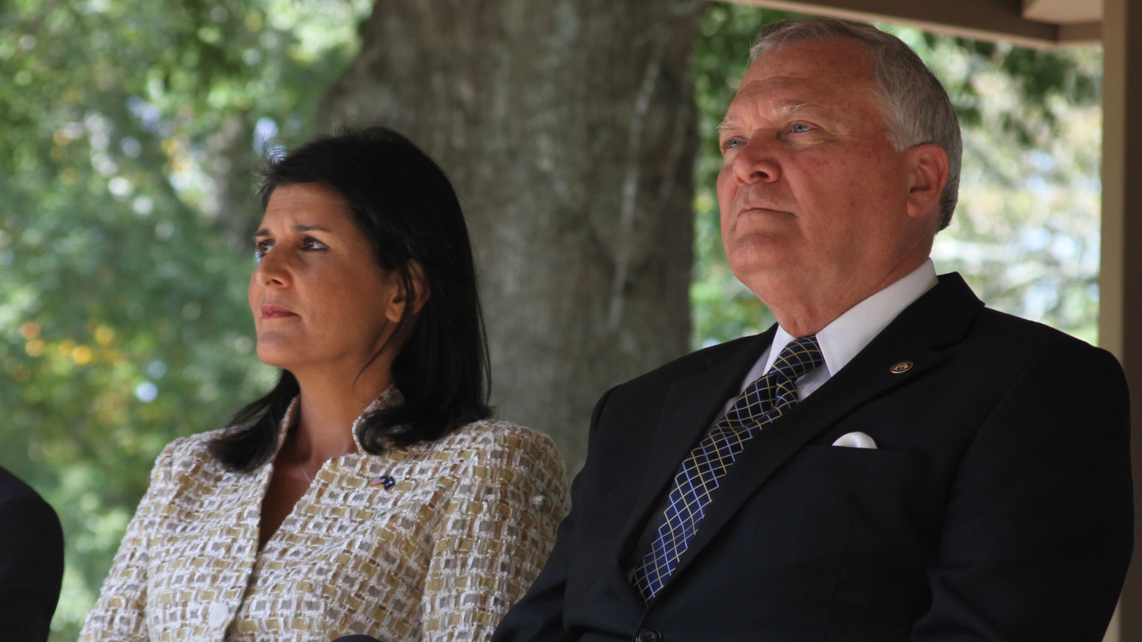 South Carolina Gov. Nikki Haley sits beside Georgia Gov. Nathan Deal at a September 18, 2013 event. South Carolina Gov. Nikki Haley sits beside Georgia Gov. Nathan Deal at a September 18, 2013 event.