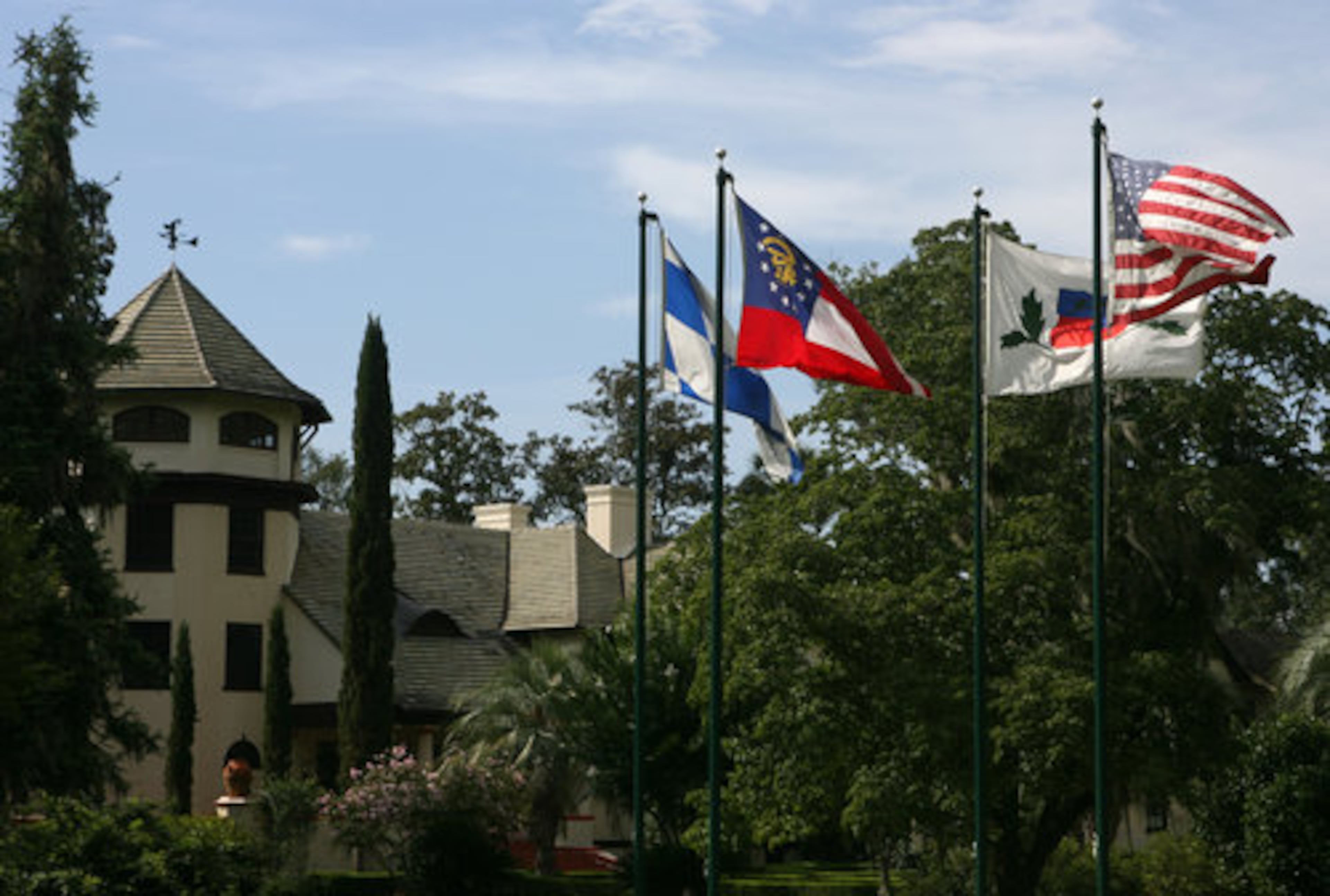 By JULIE HAIRSTON: Rolf and Alexandra Kauka bought this Mediterranean-style home set amid more than 1,200 acres of woodland property near Thomasville in 1982. The late Rolf Kauka, who died in Thomasville in 2000, was the creator of a menagerie of animated figures beloved in Europe. He was known as the "European Walt Disney." The flags Alexandra still flies in front of the house include the Kauka house flag, the Georgia flag, the Bavarian flag and the American flag.