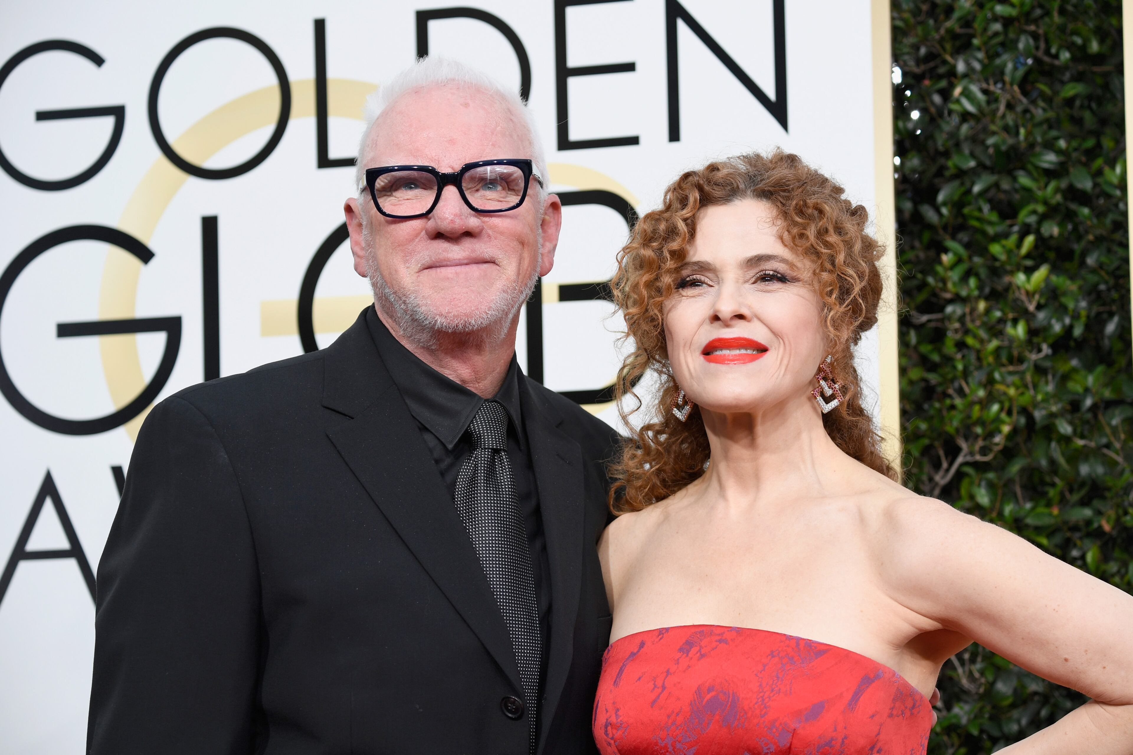BEVERLY HILLS, CA - JANUARY 08: Actors Malcolm McDowell and Bernadette Peters attend the 74th Annual Golden Globe Awards at The Beverly Hilton Hotel on January 8, 2017 in Beverly Hills, California. (Photo by Frazer Harrison/Getty Images)