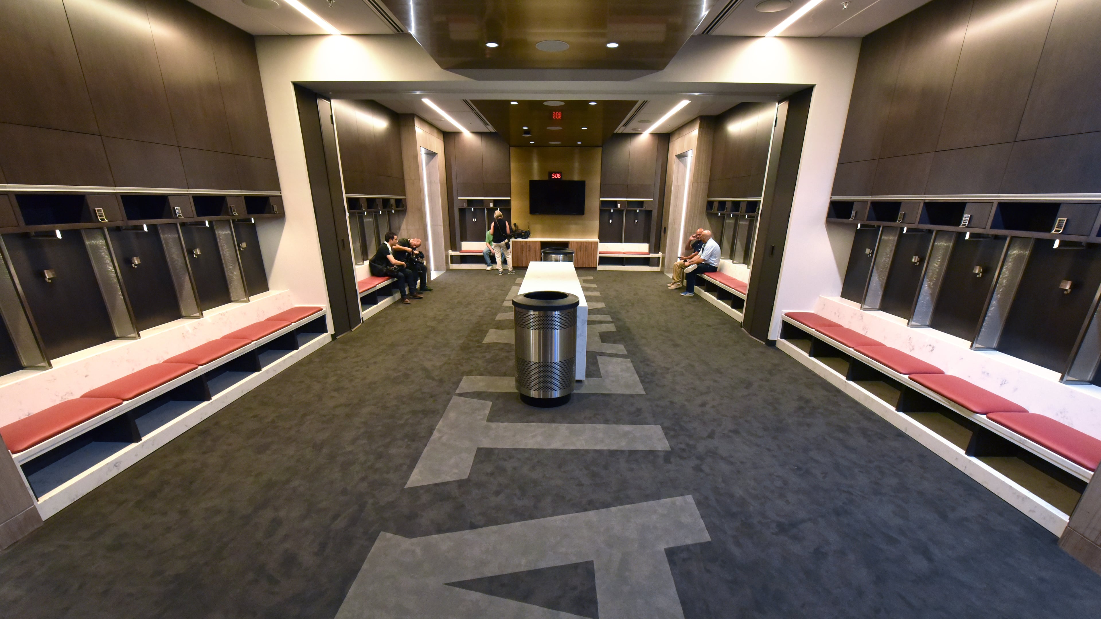 August 15, 2017 Atlanta - Picture shows the Atlanta United locker room during a tour of Mercedes-Benz Stadium on Tuesday, August 15, 2017. HYOSUB SHIN / HSHIN@AJC.COM