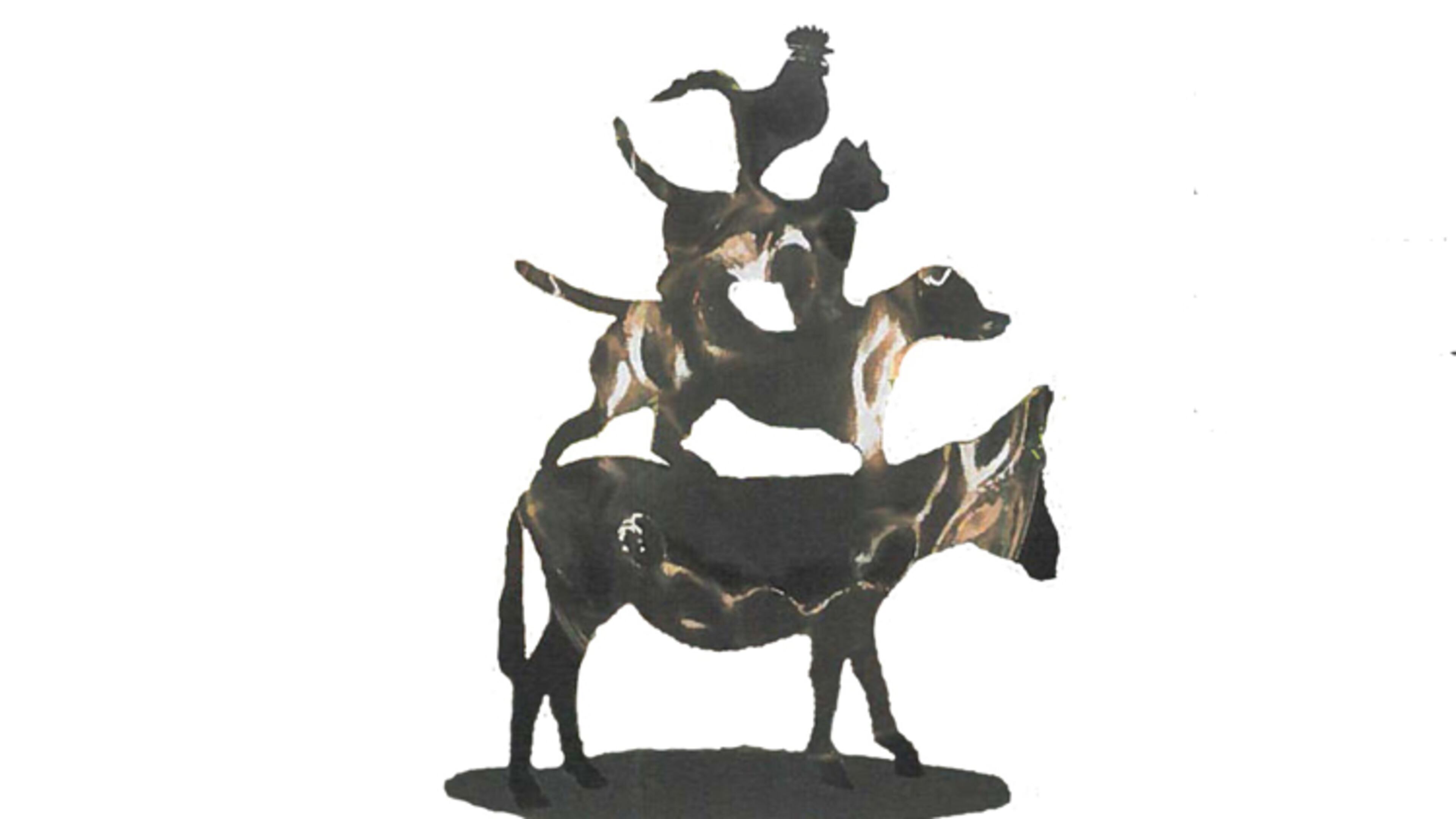 “Alpharetta Town Musicians,” a sculpture inspired by the tale of the Bremen Town Musicians, is one of five pieces of outdoor art being acquired by the city of Alpharetta. Playable as a percussion instrument, it will be made by Sirlin Arts and cost the city $30,400. CITY OF ALPHARETTA