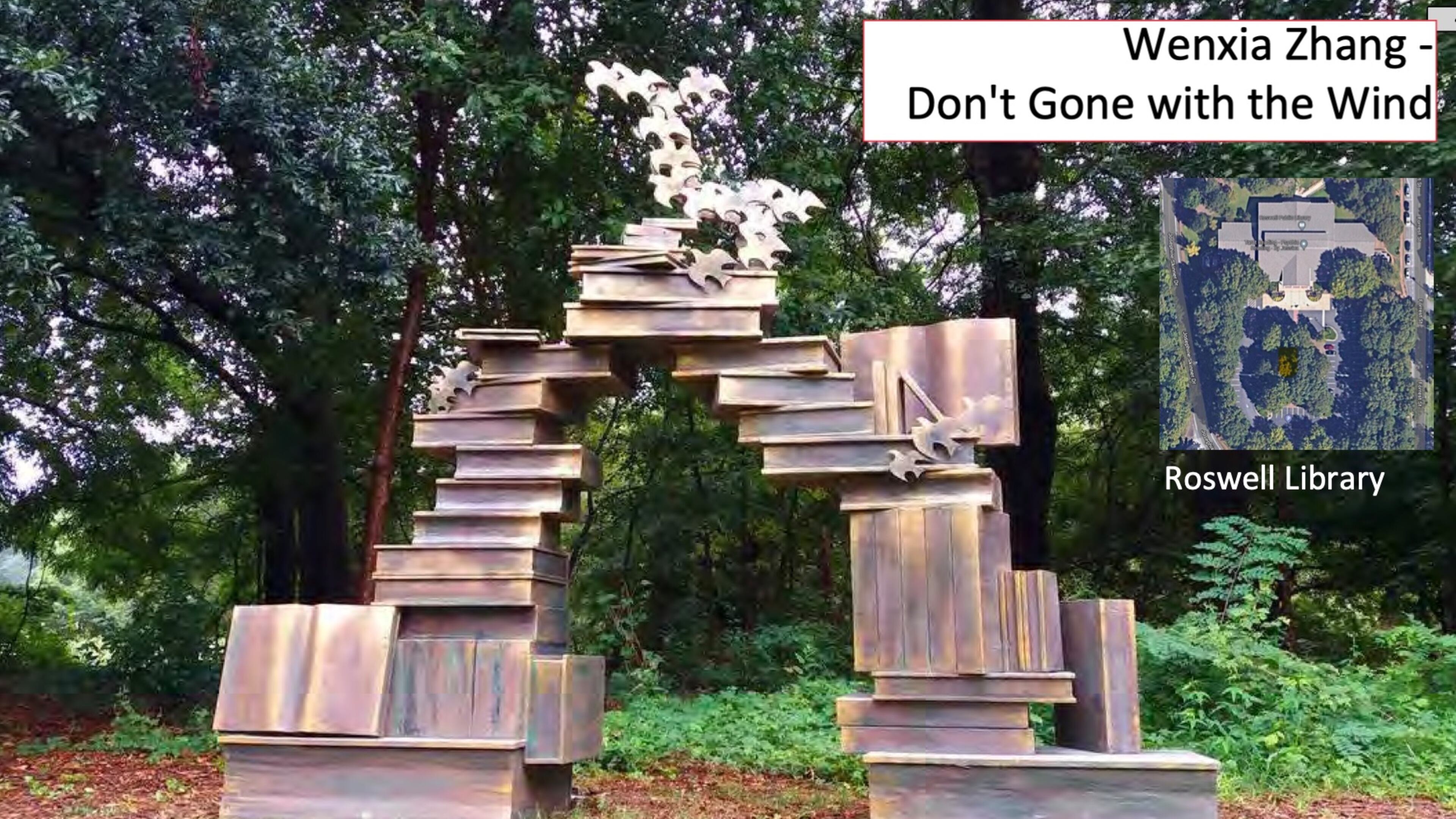 Wenxia Zhang's "Don't Gone with the Wind" is one of 10 new sculptures selected to be part of the 2022-2023 ArtAround Roswell "walking museum." (Courtesy City of Roswell)